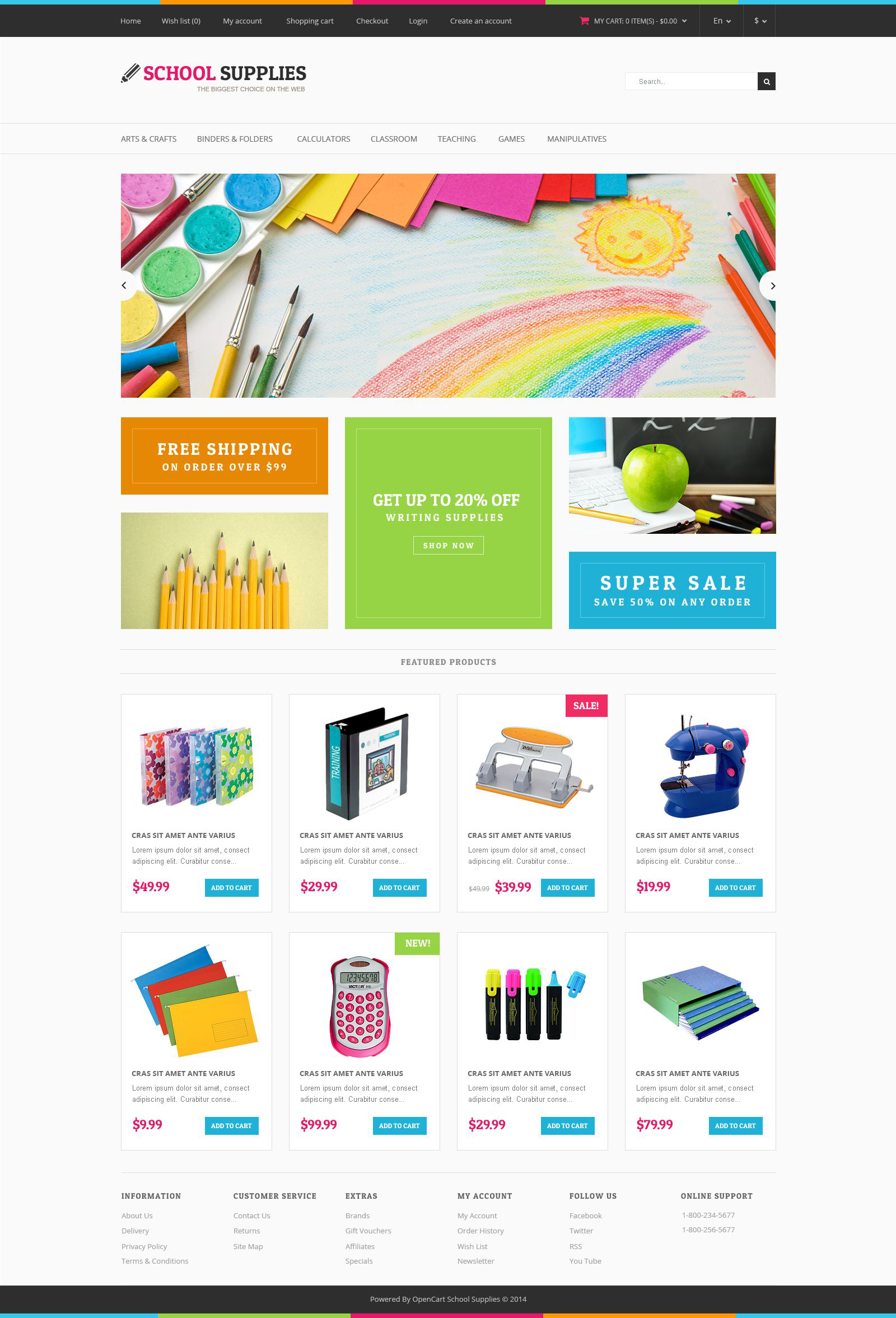 Stationery Template Responsive OpenCart Template