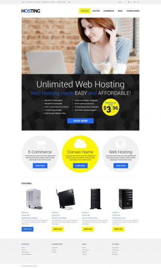 Hosting Template Responsive OpenCart Template