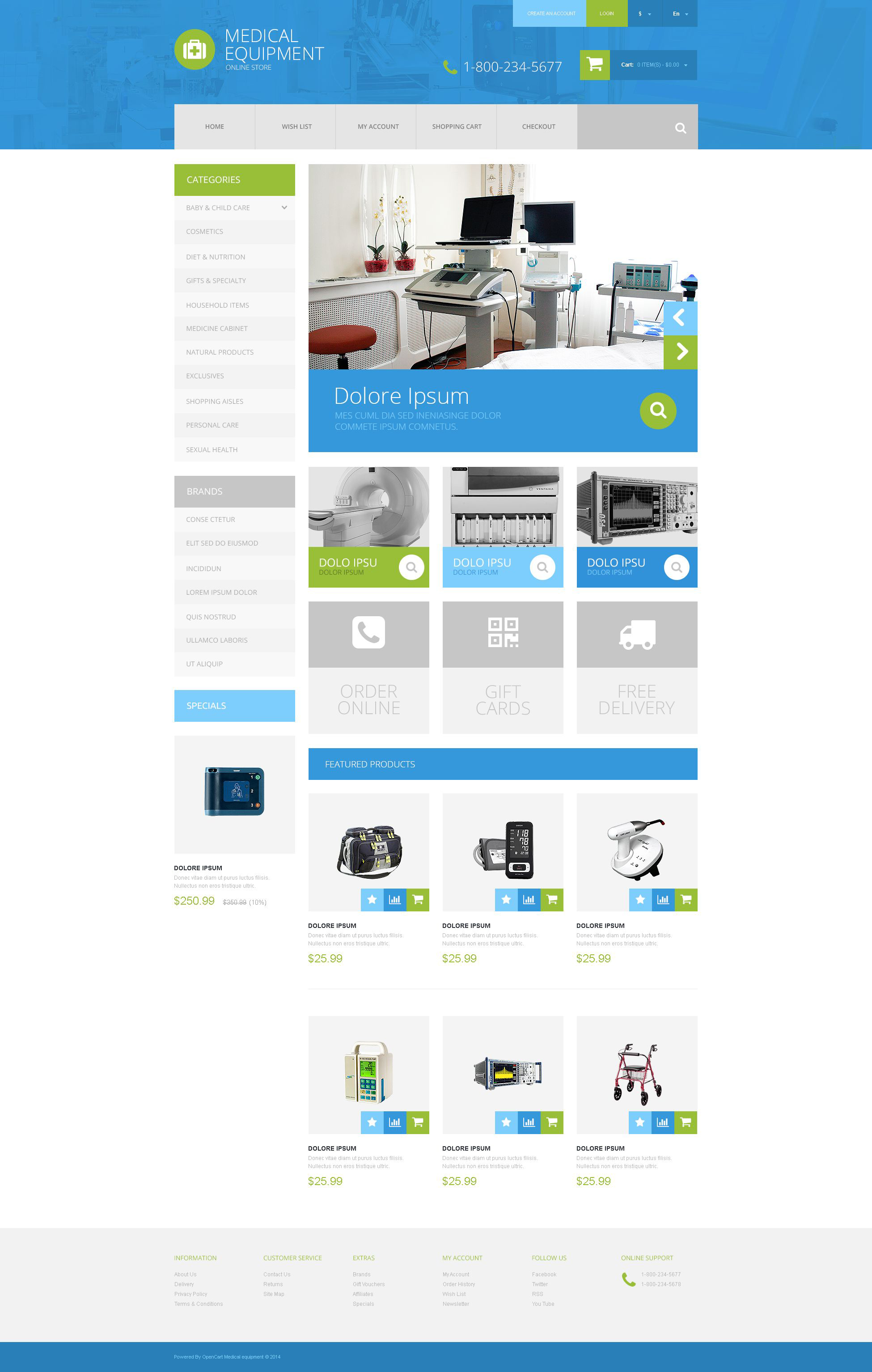 Medical Equipment OpenCart Template