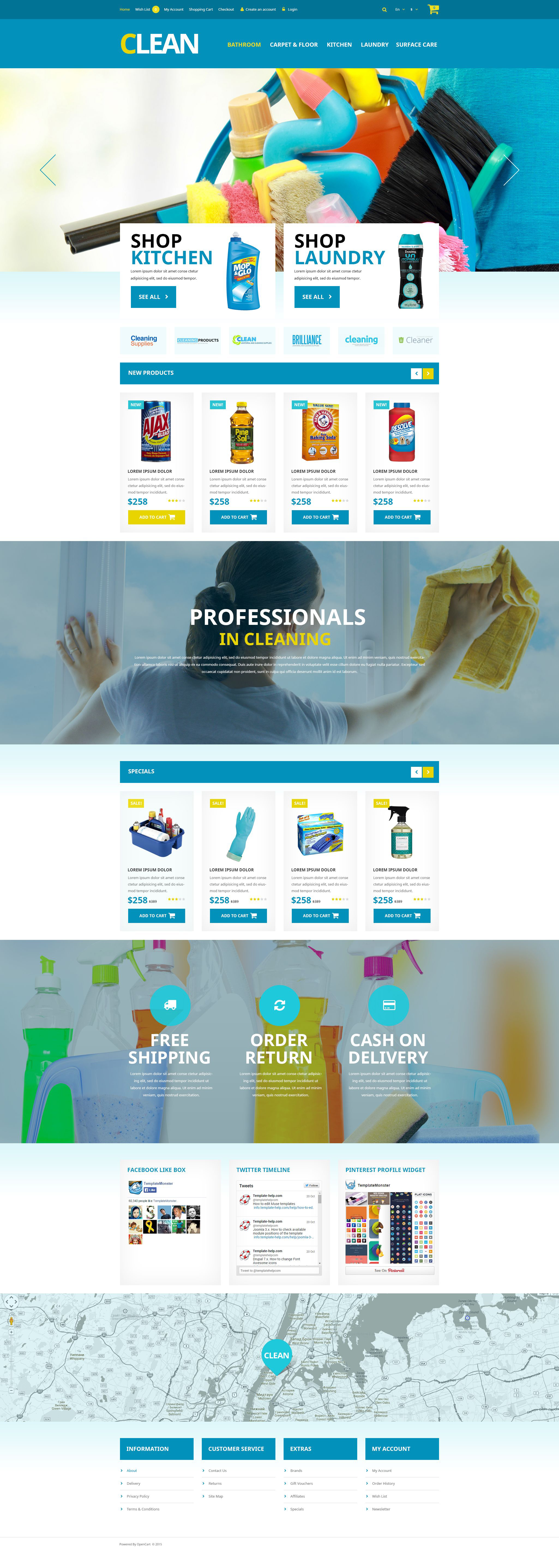 Home Cleaning Supplies OpenCart Template