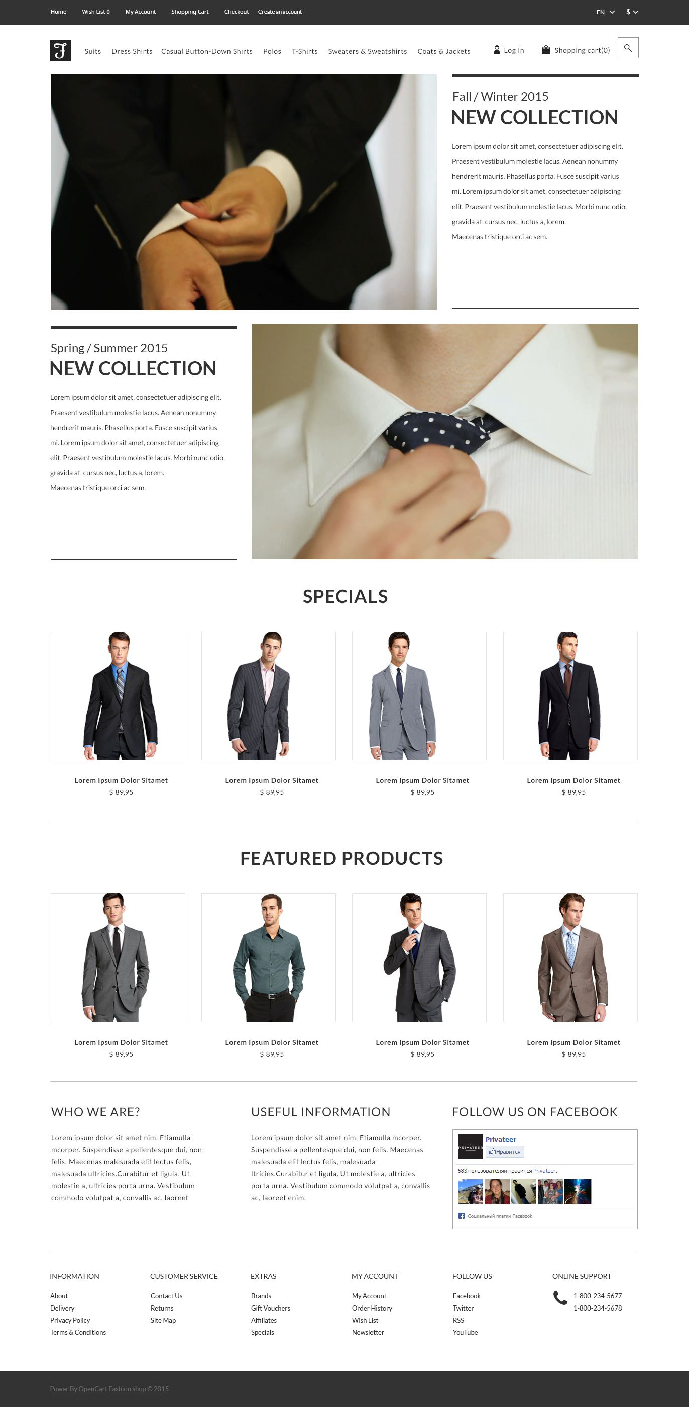 Men’s Corporate Fashion Shop OpenCart Template