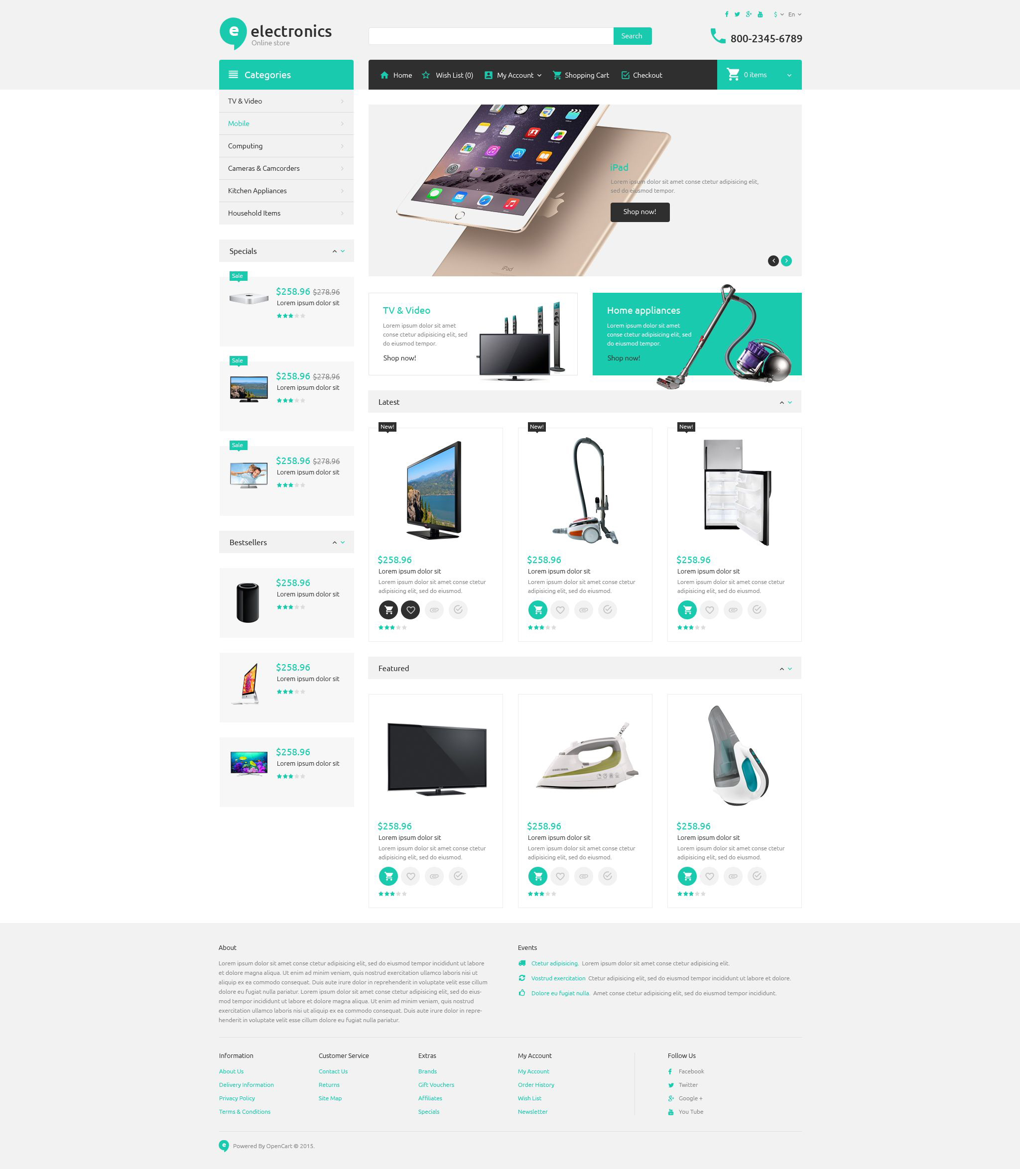 Electronic Store OpenCart Template