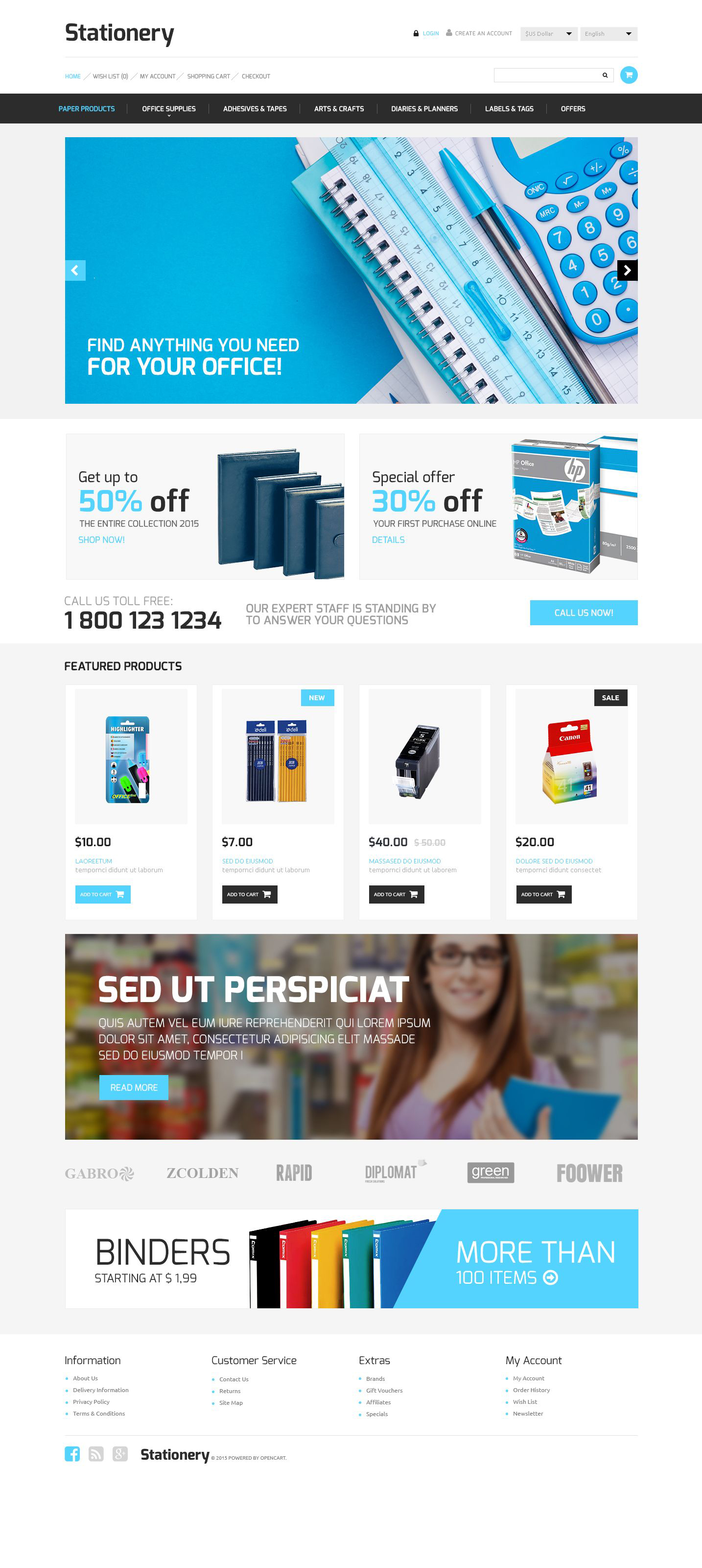 Stationery Store OpenCart Template