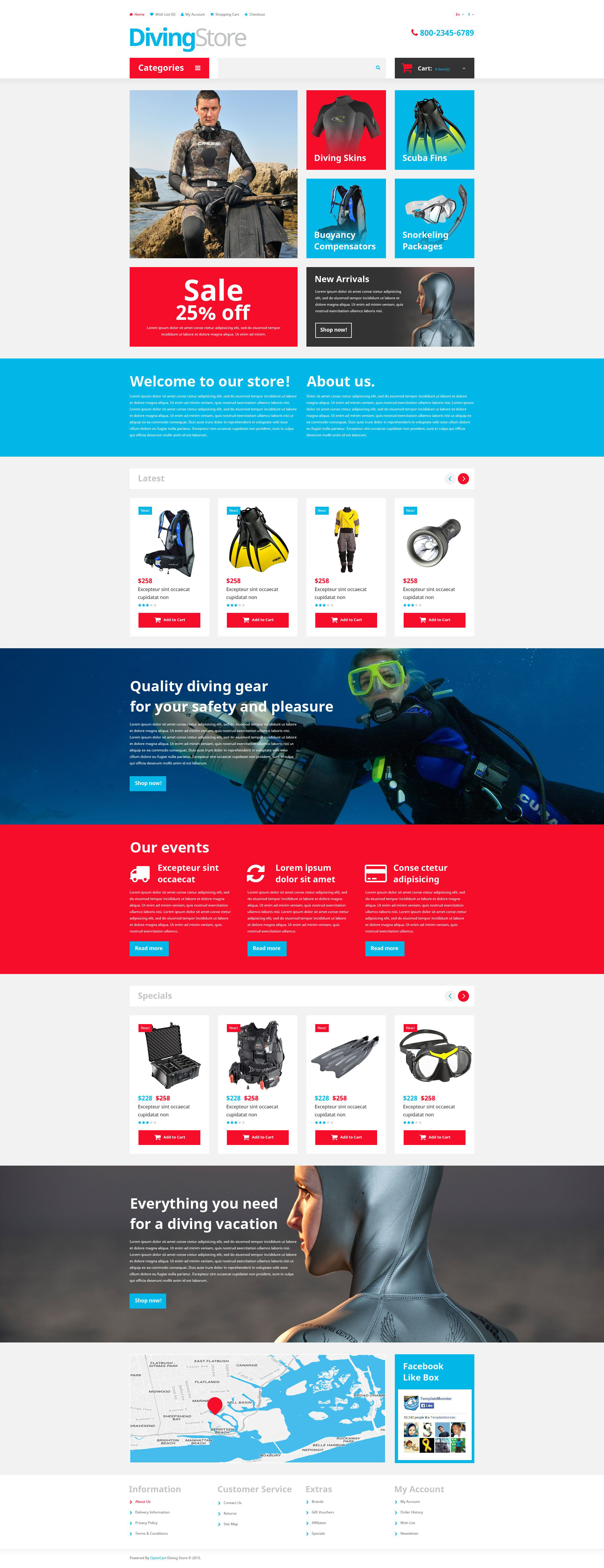 Diving Shop OpenCart Template