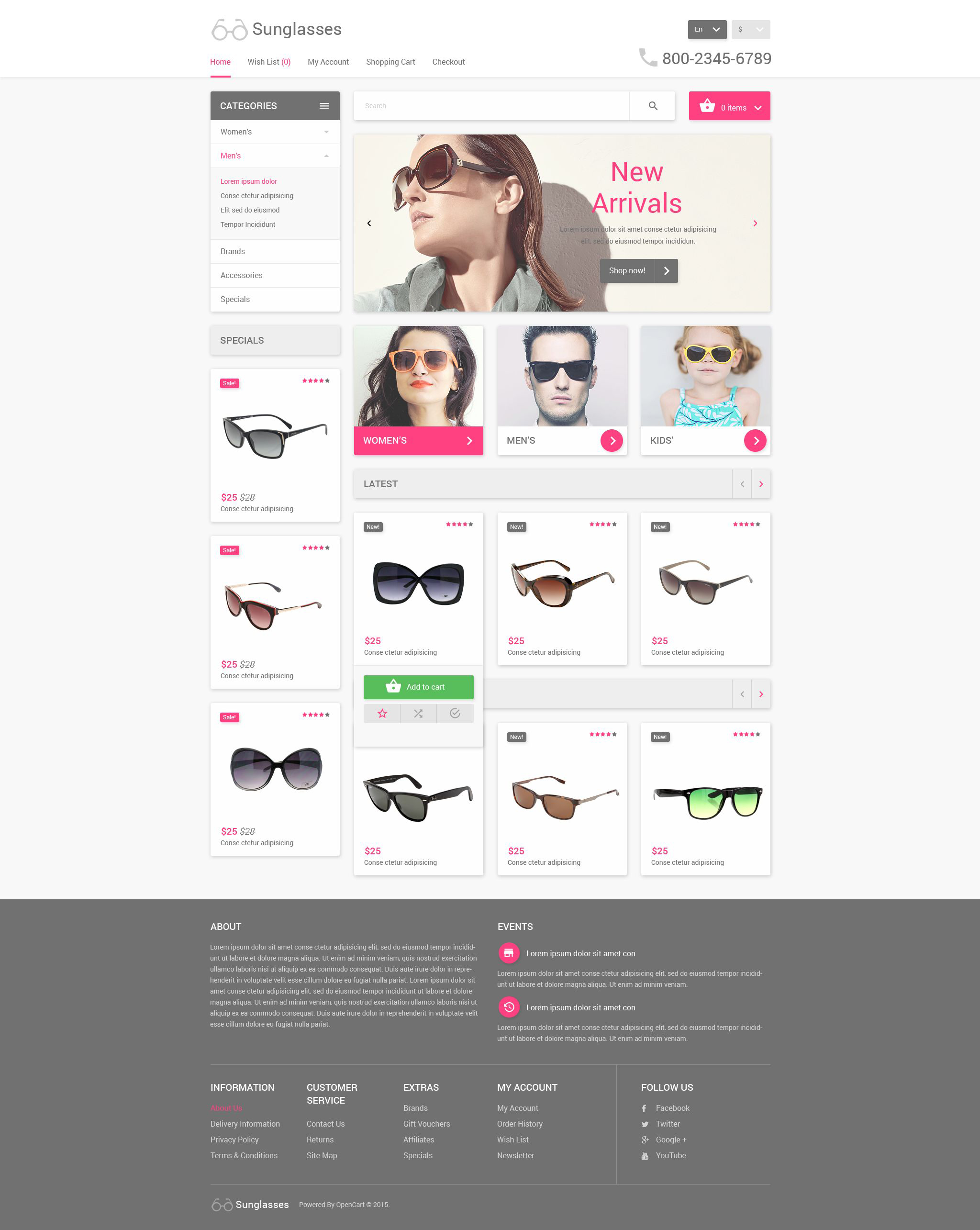 Eyewear OpenCart Template