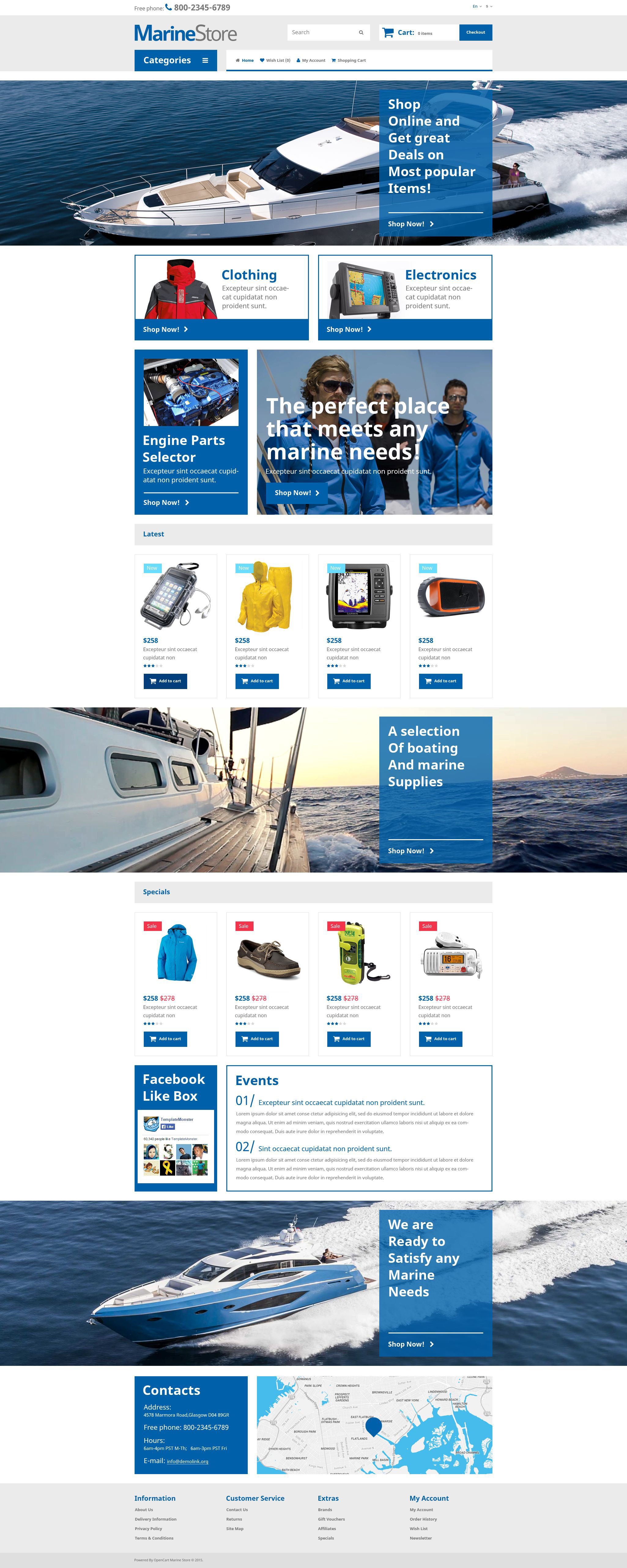 Marine Store OpenCart Template