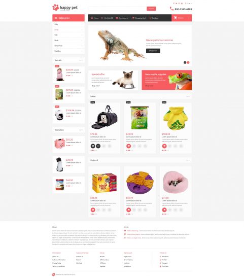 Pets OpenCart Template