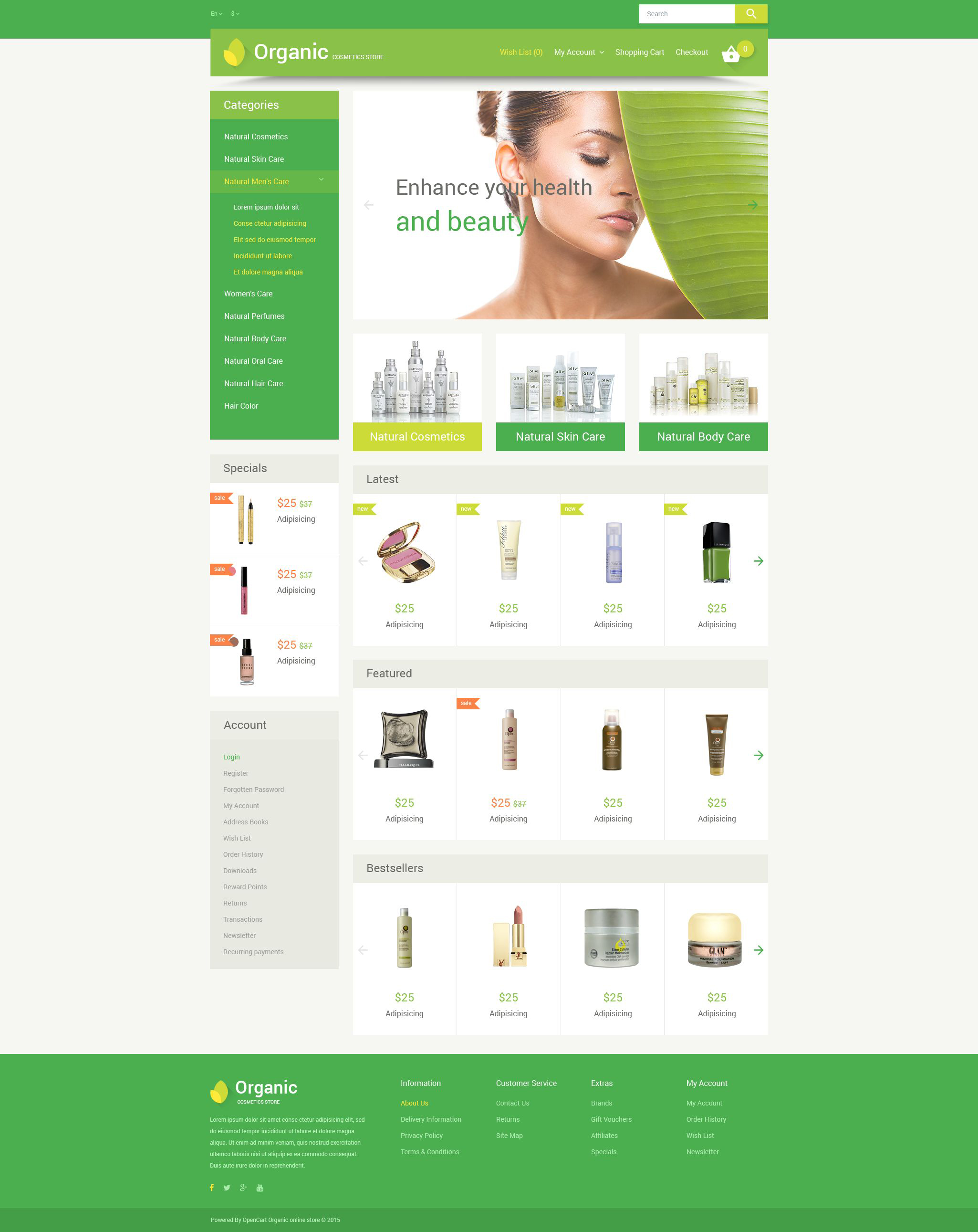 Organic Cosmetics OpenCart Template