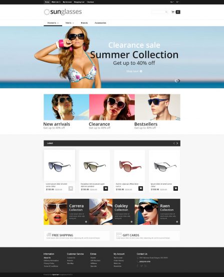 Eye Glasses Template Responsive OpenCart Template