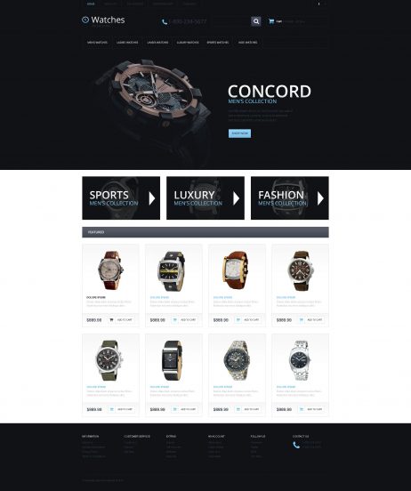 Watches Template Responsive OpenCart Template