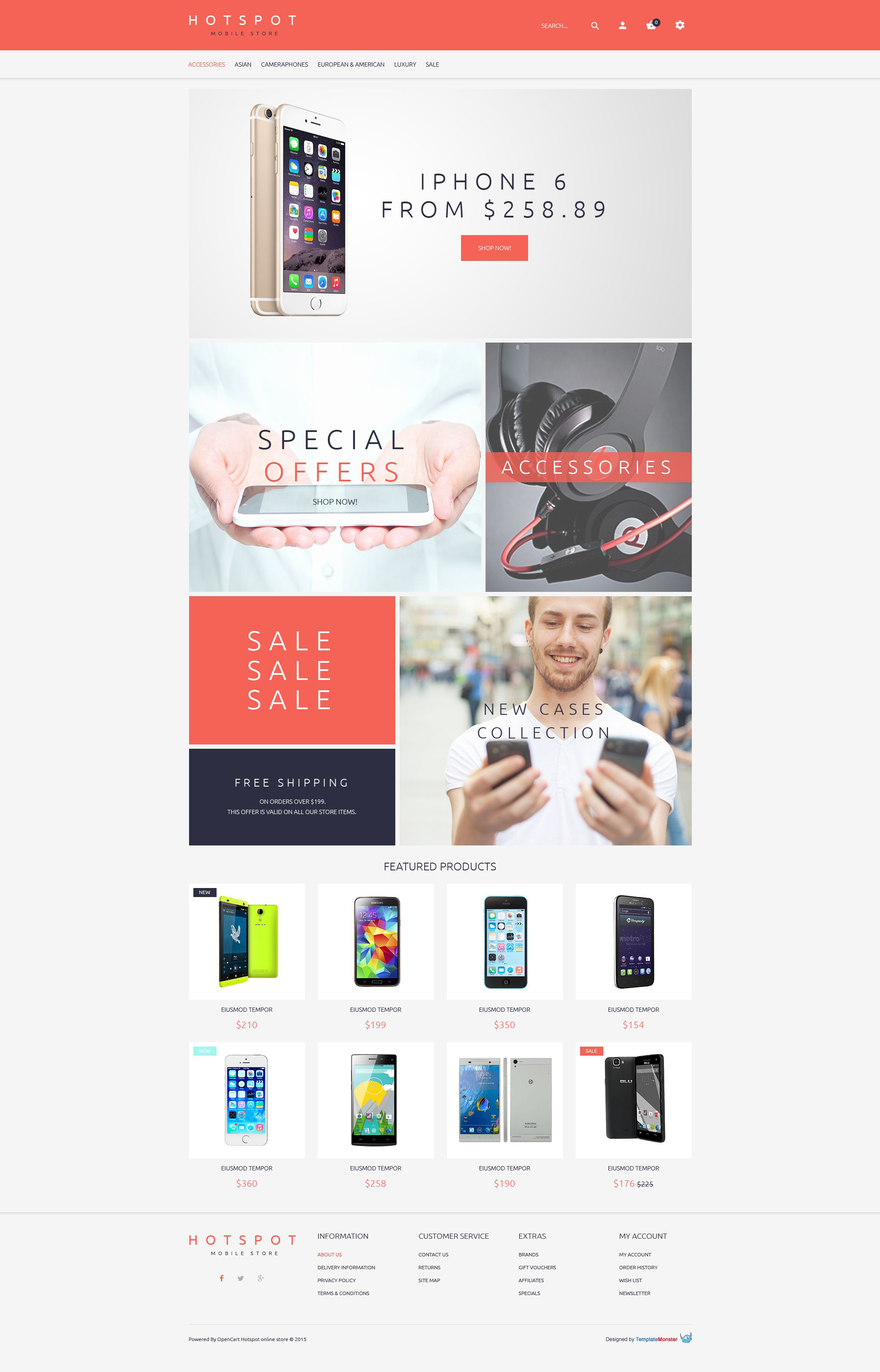 Free OpenCart Theme for Mobile Shop OpenCart Template