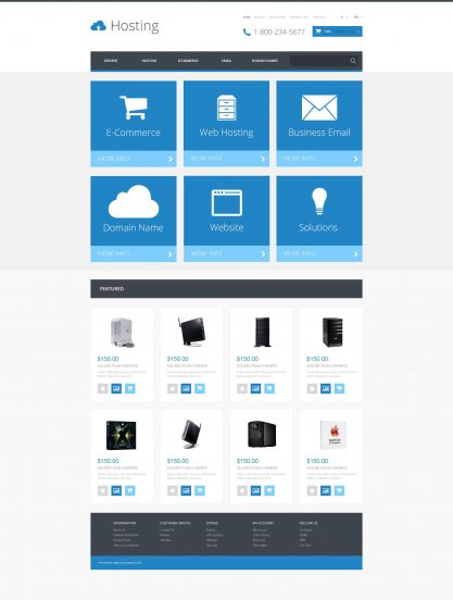 Hosting Template Responsive OpenCart Template