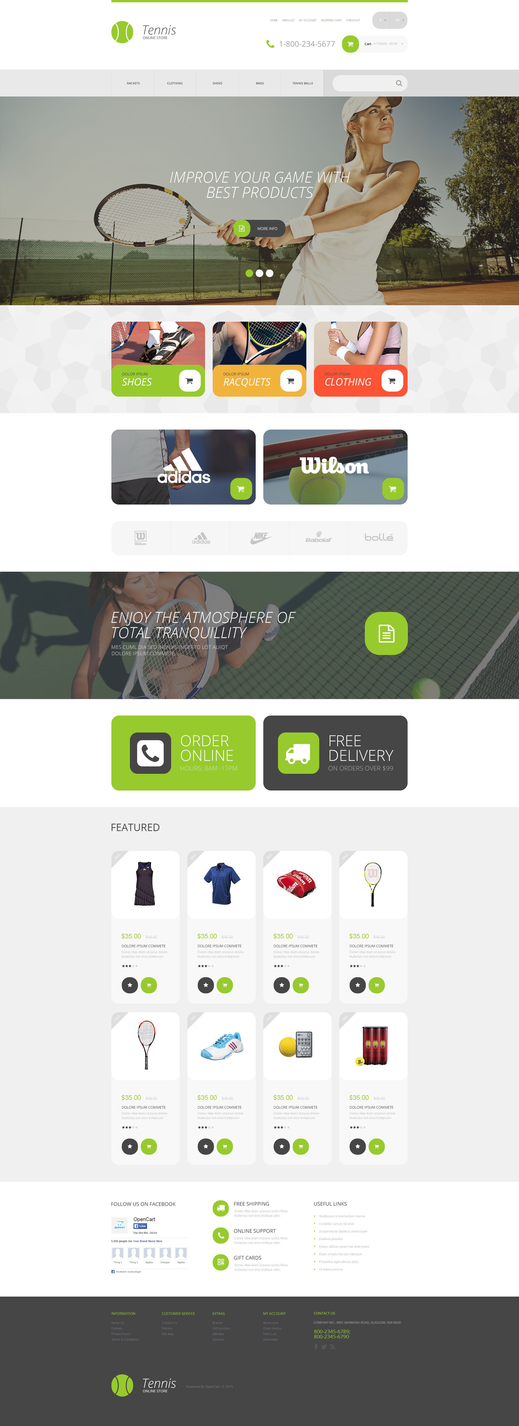 Sports Store OpenCart Template