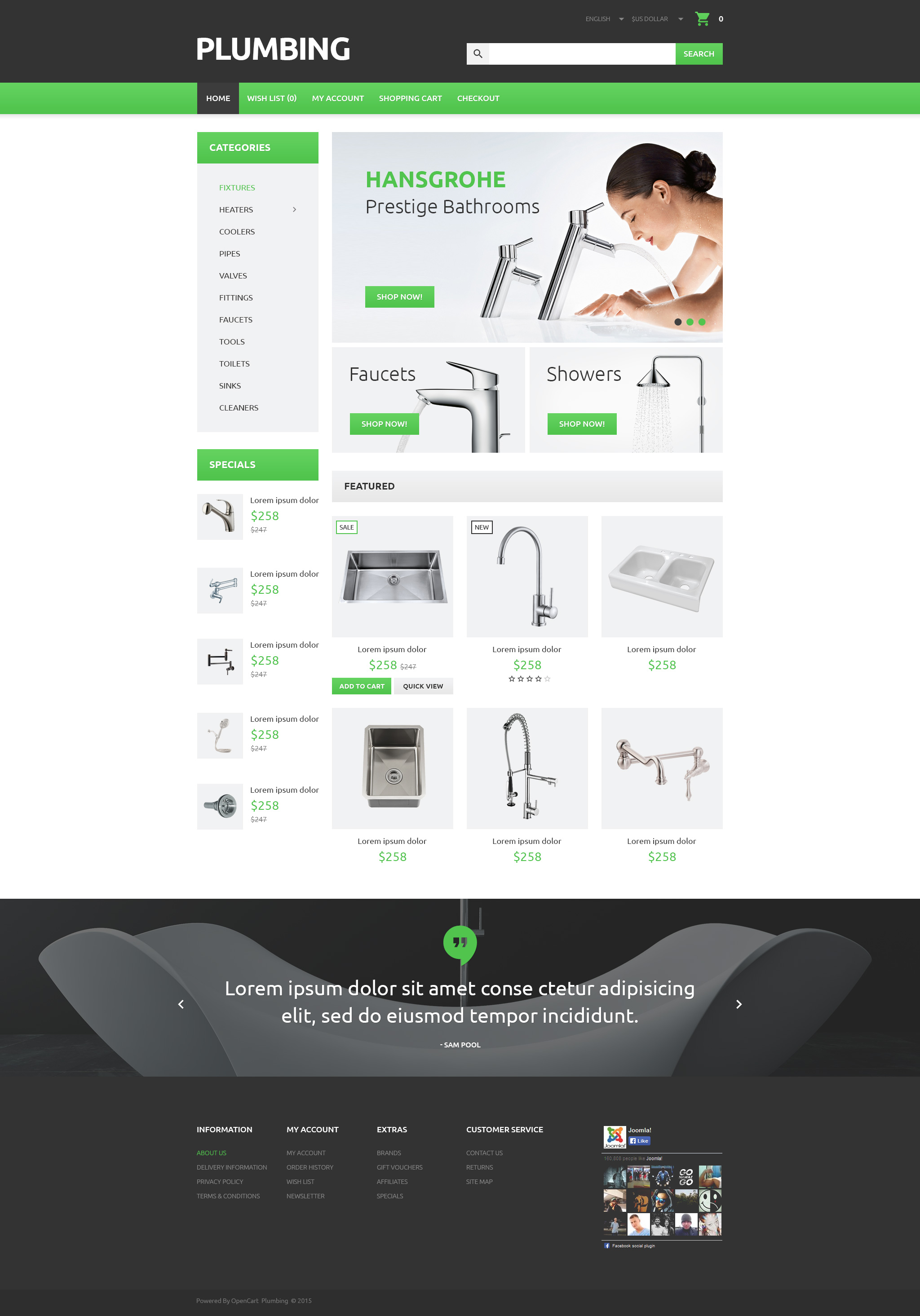 Plumber’s Tool Case OpenCart Template