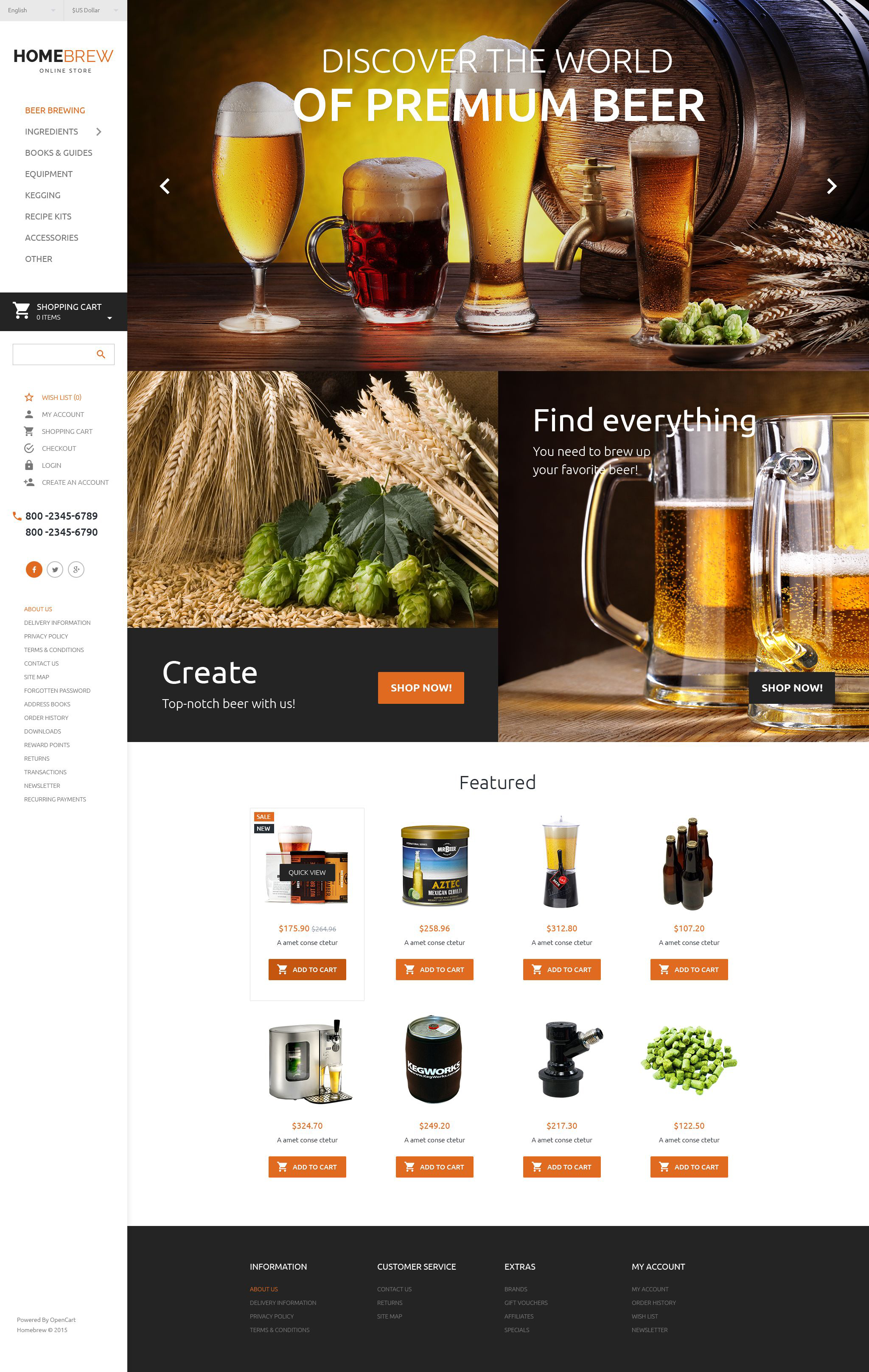 Brewery Template Responsive OpenCart Template