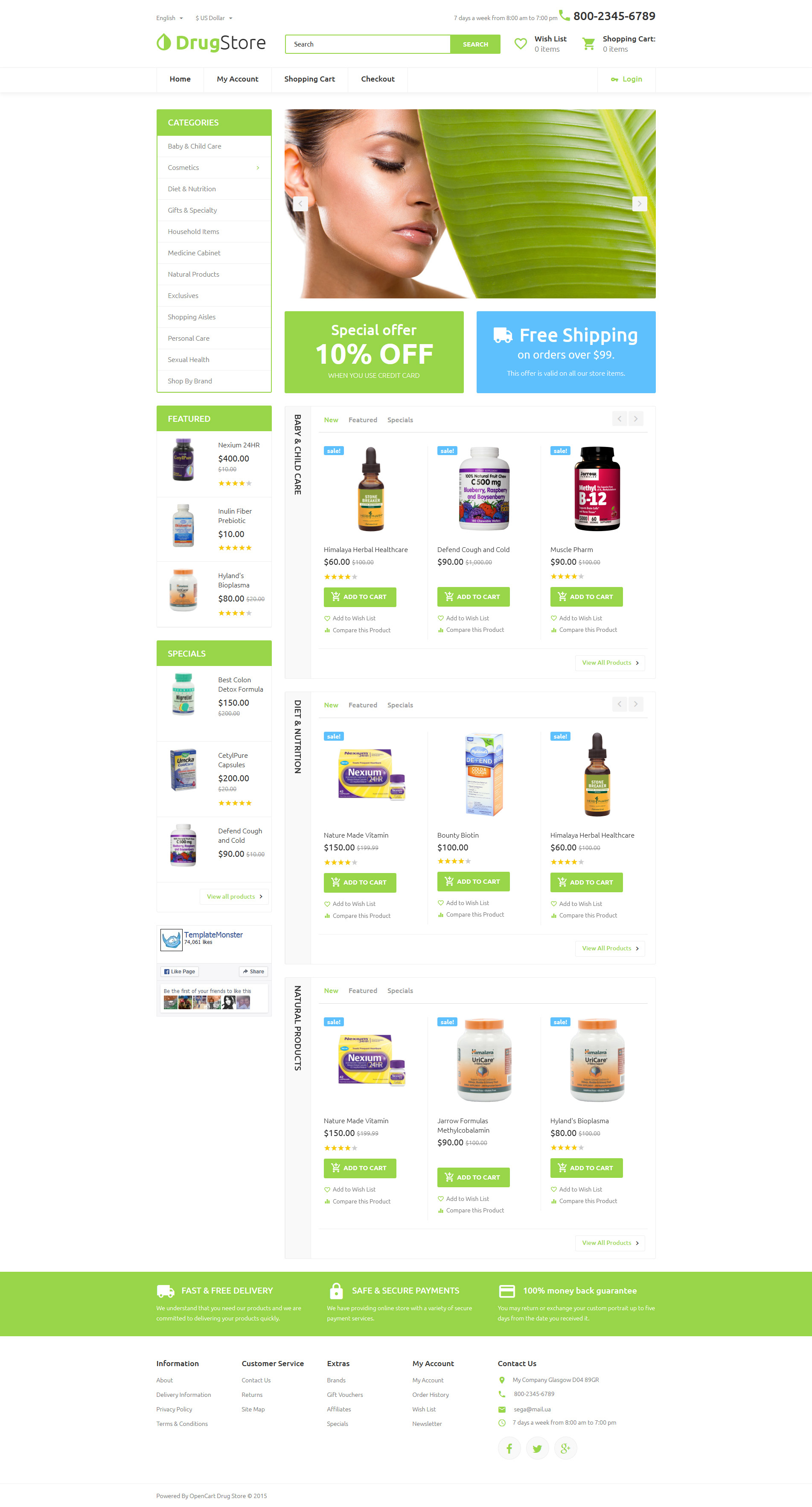 Drugster OpenCart Template