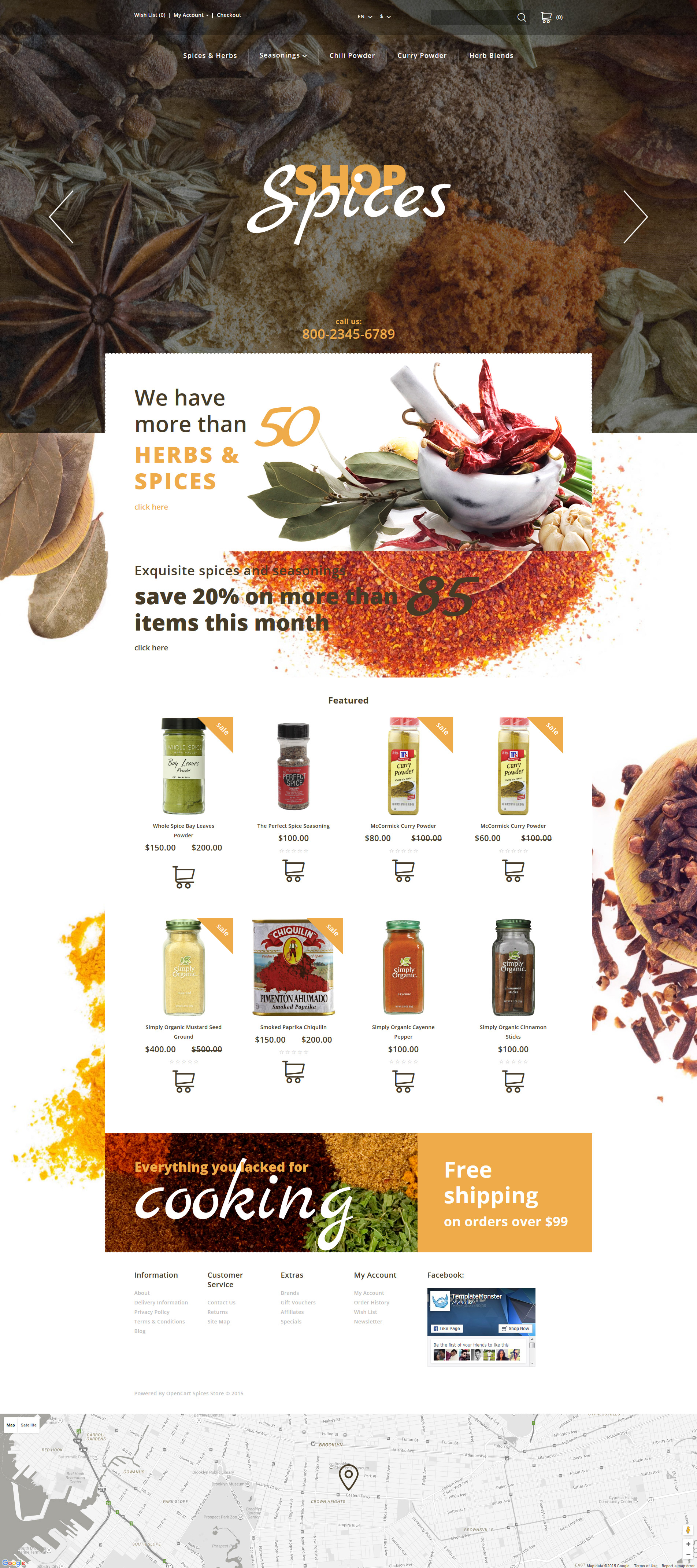 Spices Shop OpenCart Template