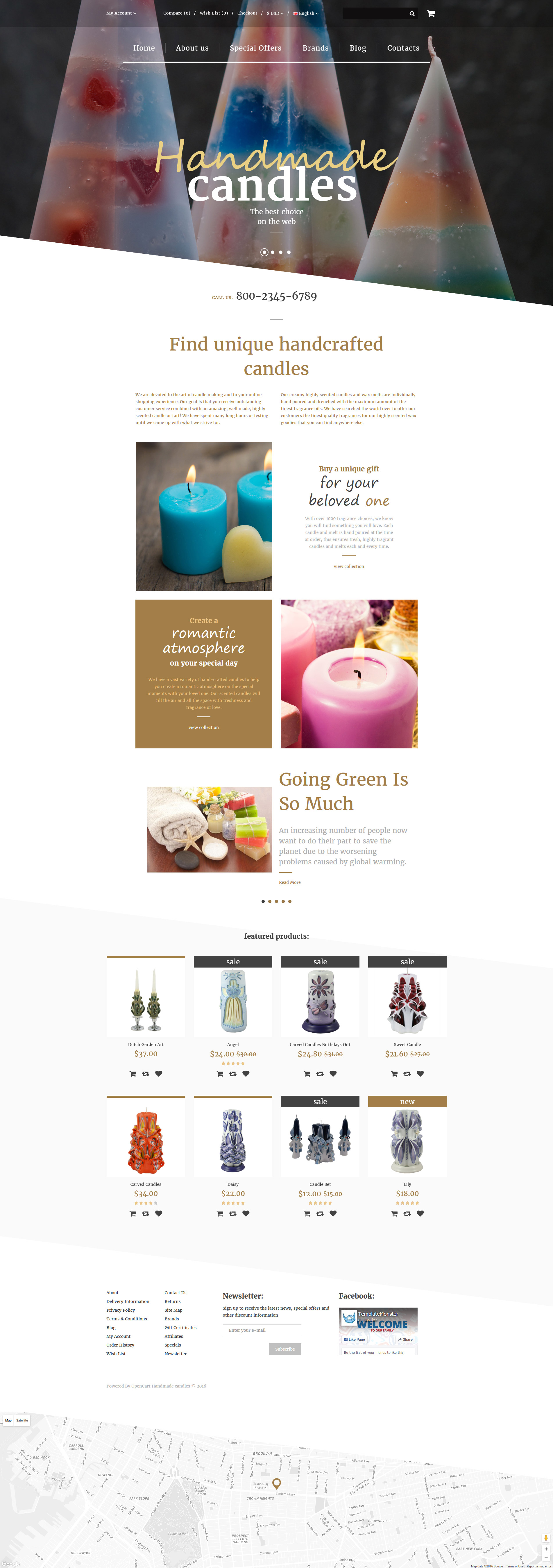 Handmade Candles OpenCart Template