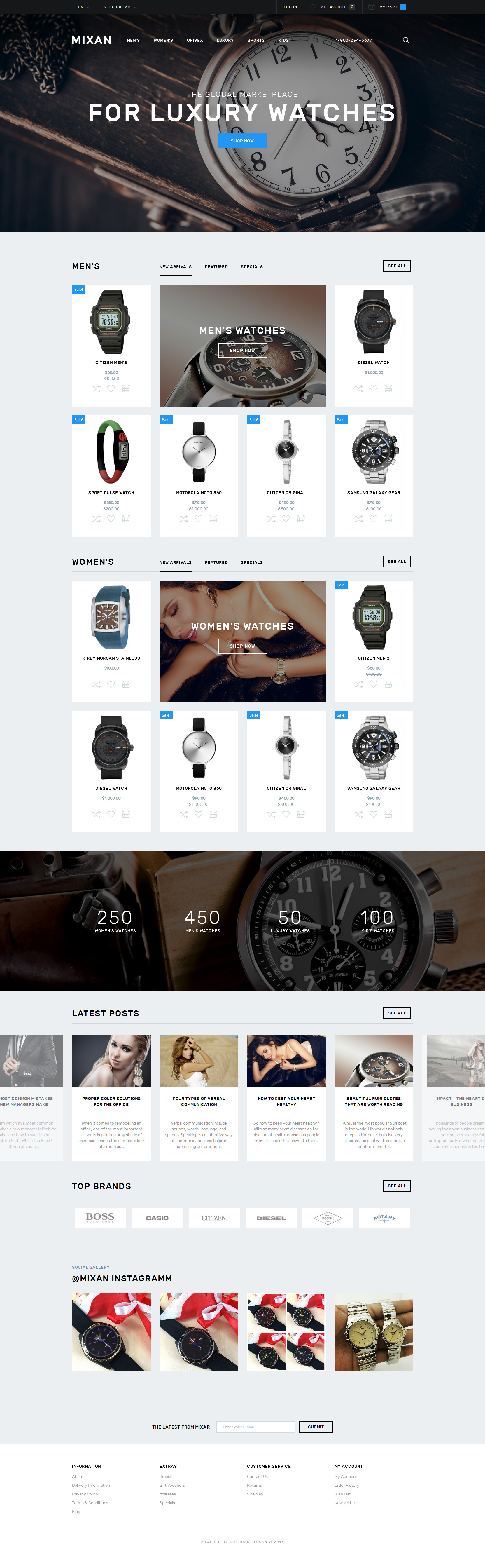 Watches Shop OpenCart Template