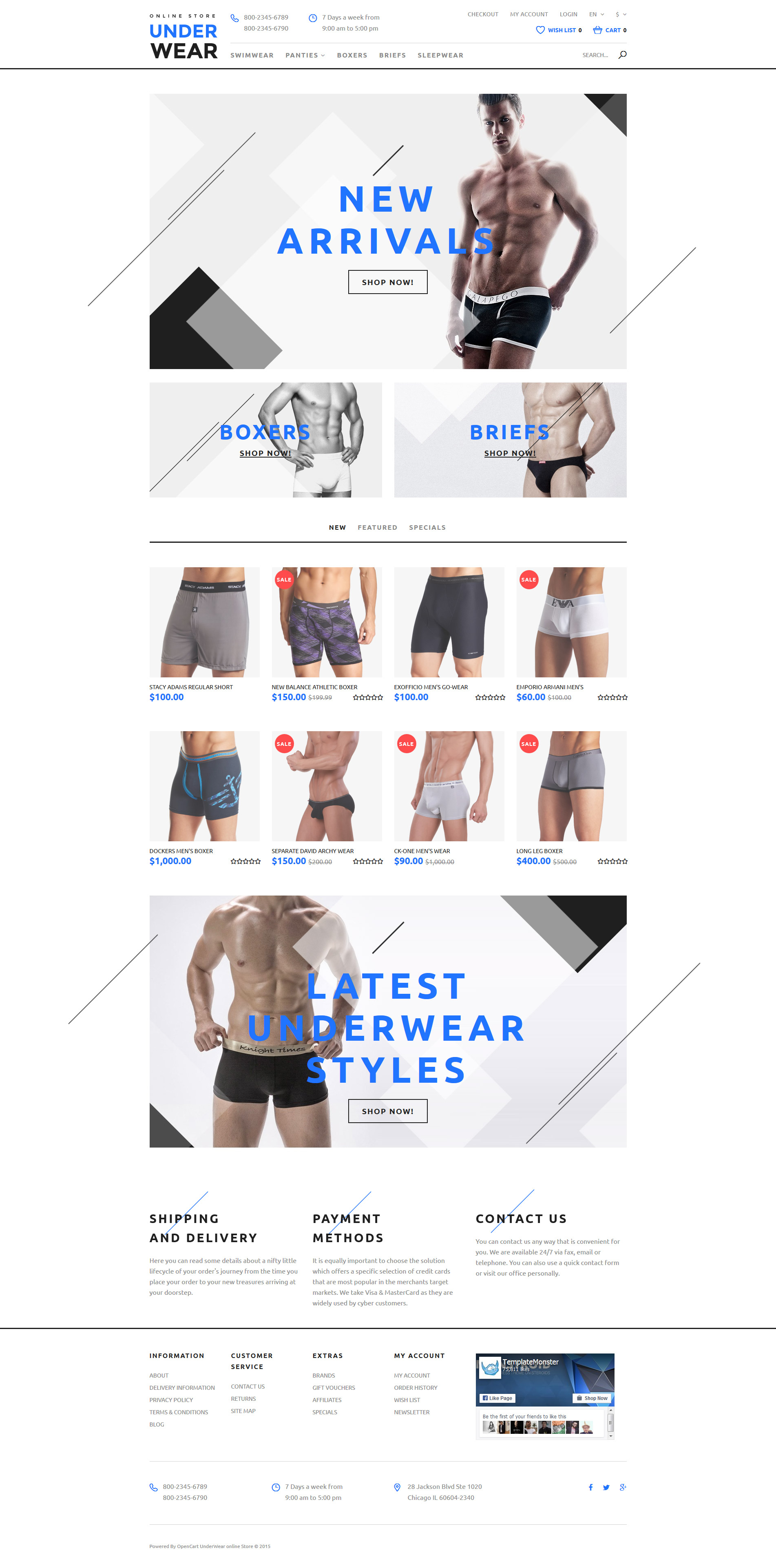 Underwear for Men OpenCart Template