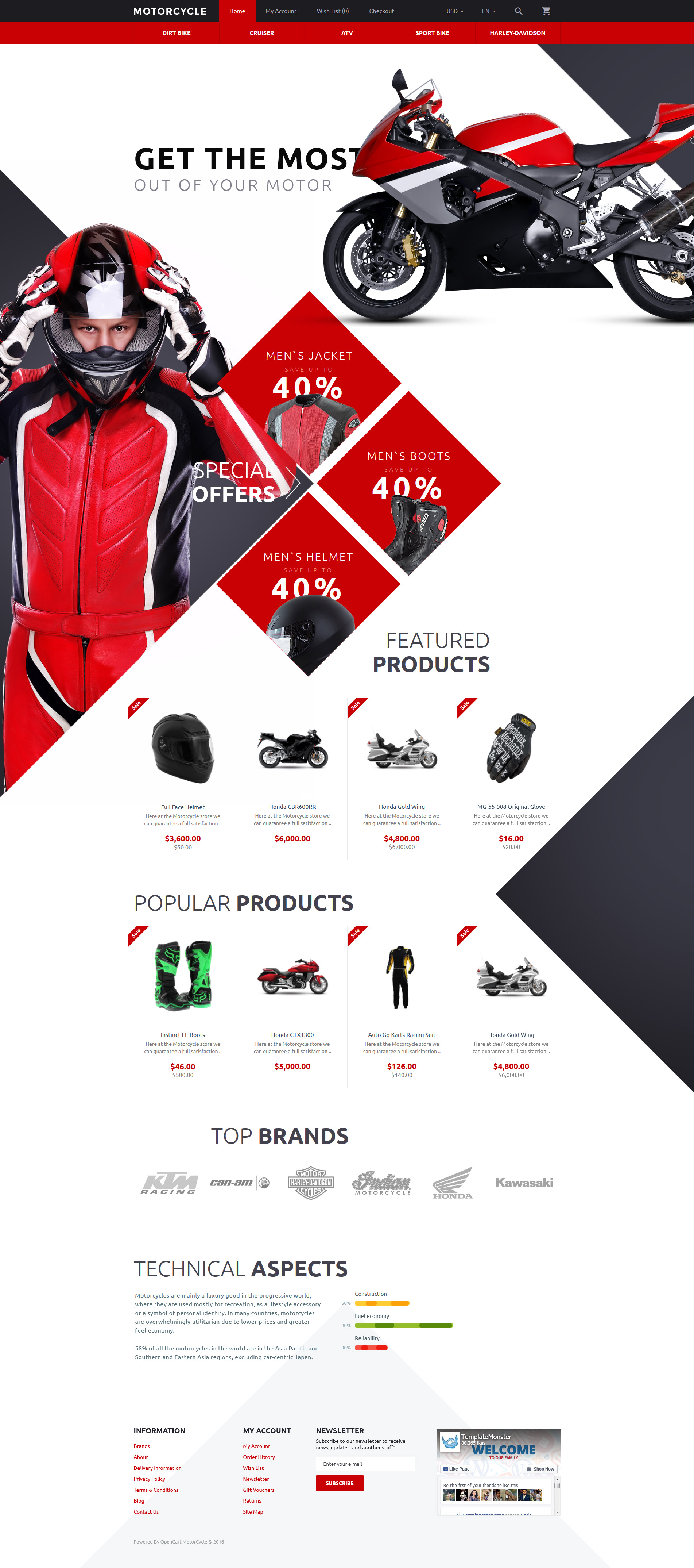 Motorcycle OpenCart Template