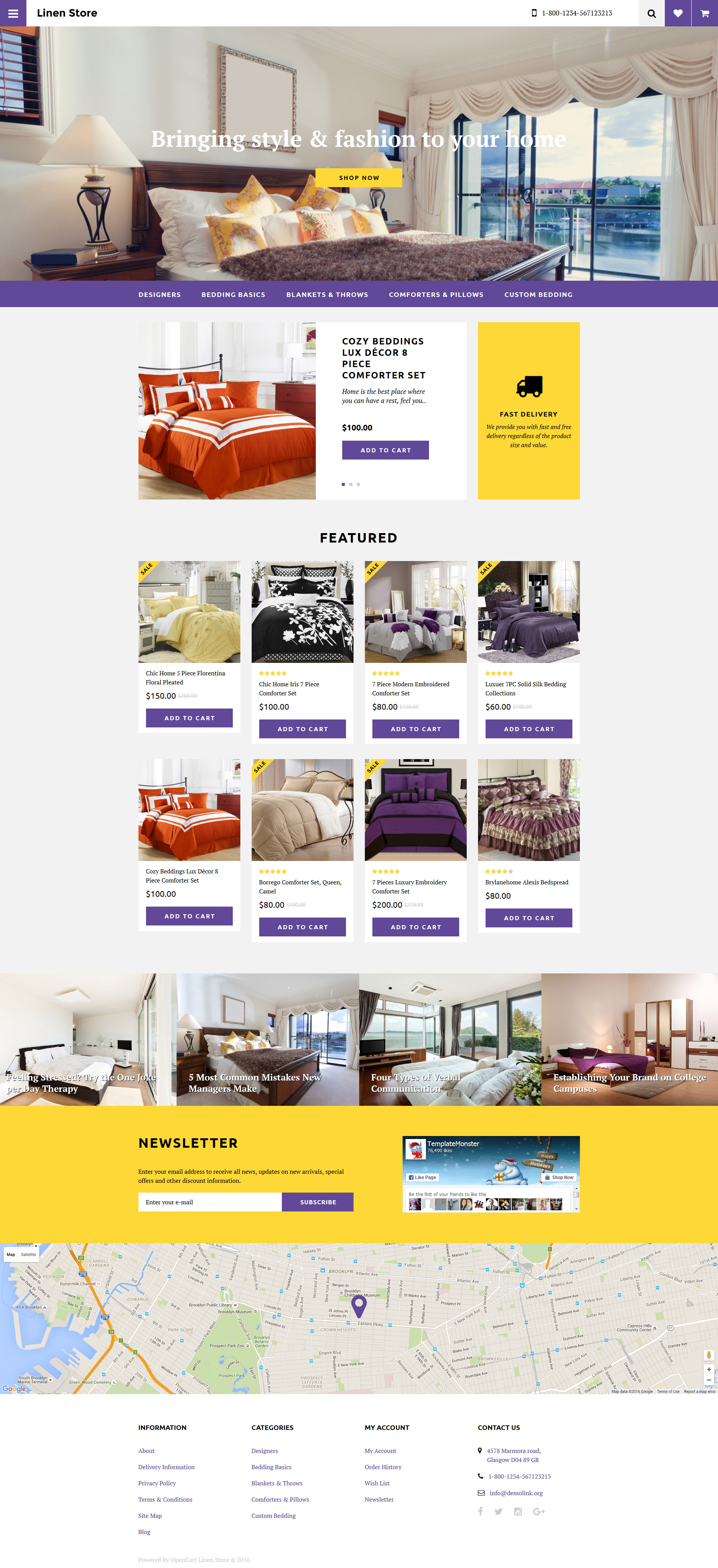 Linen Store OpenCart Template