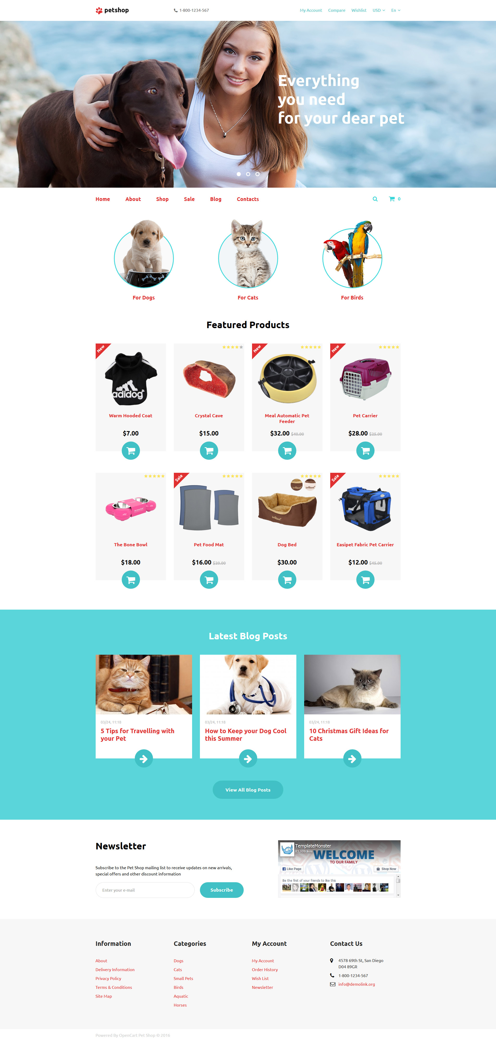 PetShop OpenCart Template