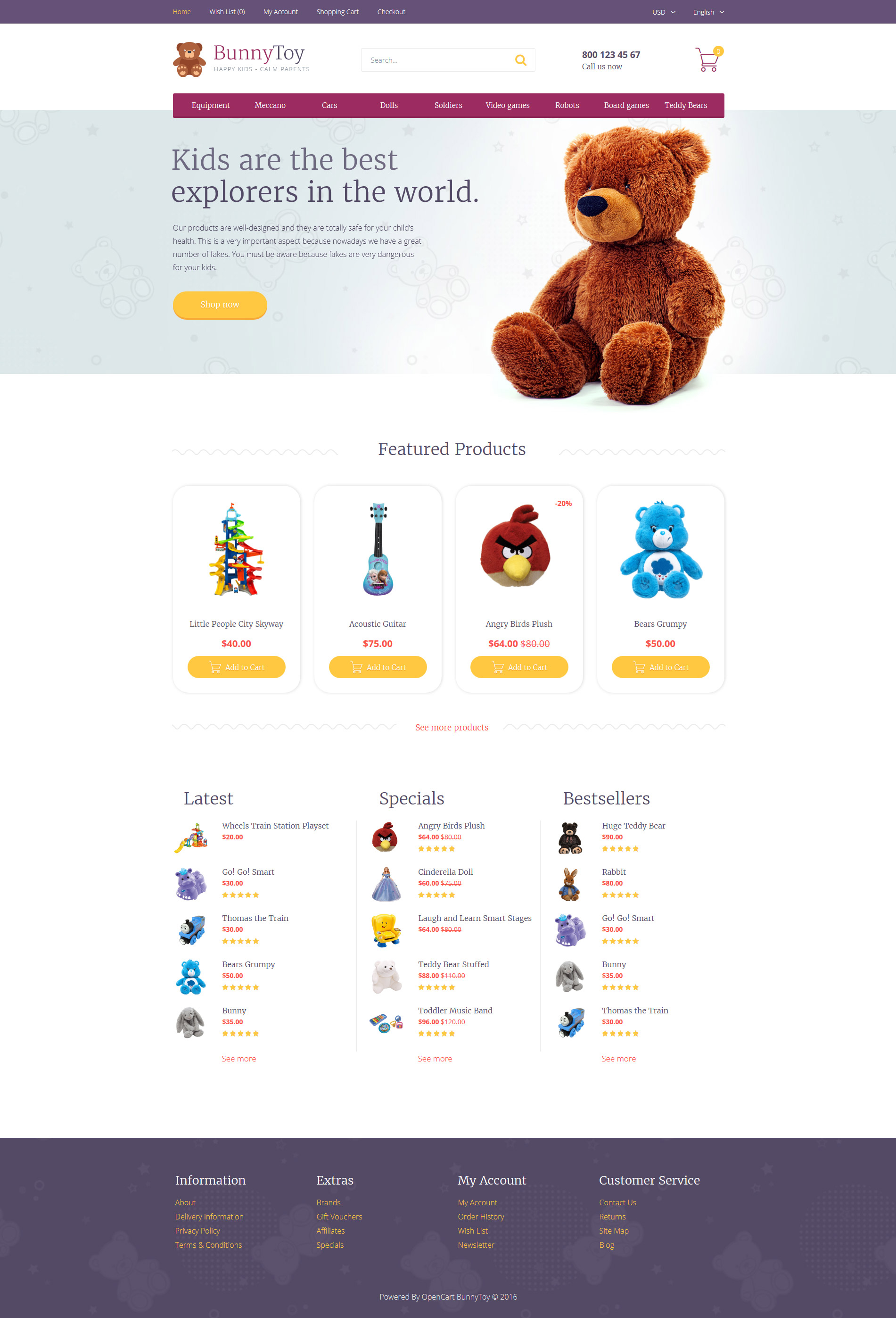 Bunny Toy OpenCart Template