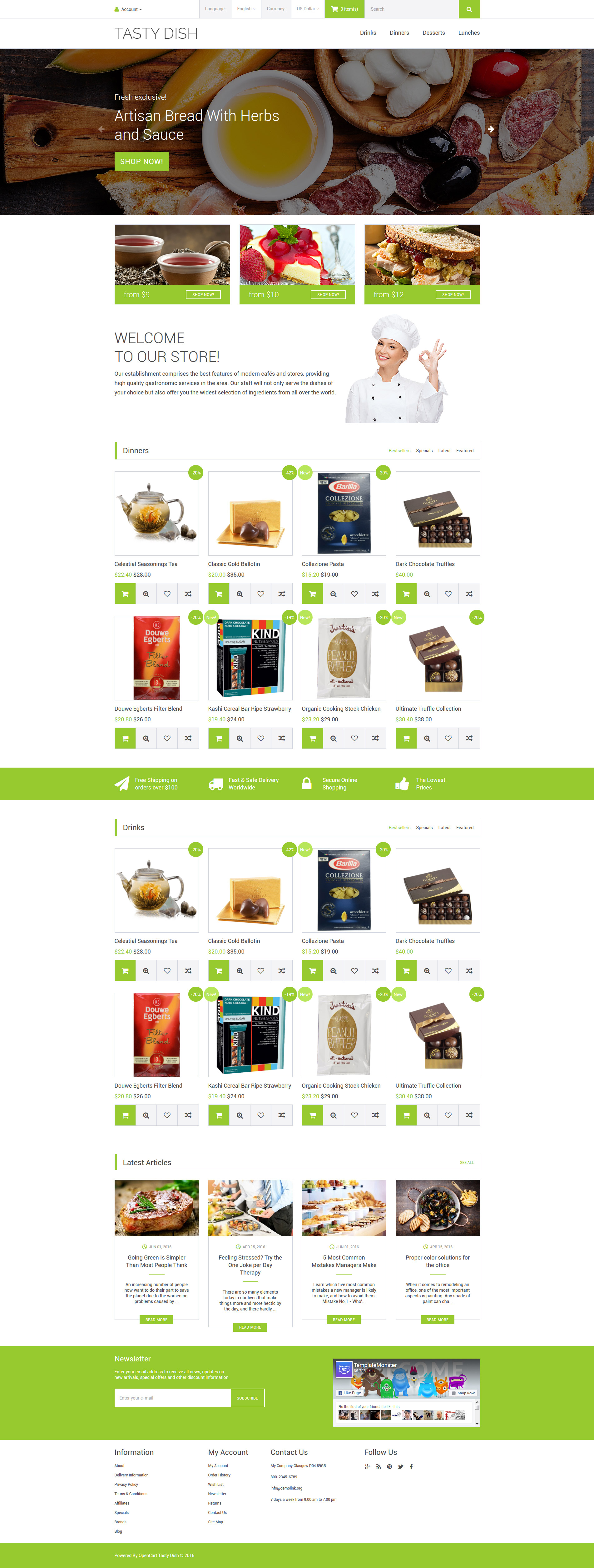 Tasty Dish OpenCart Template