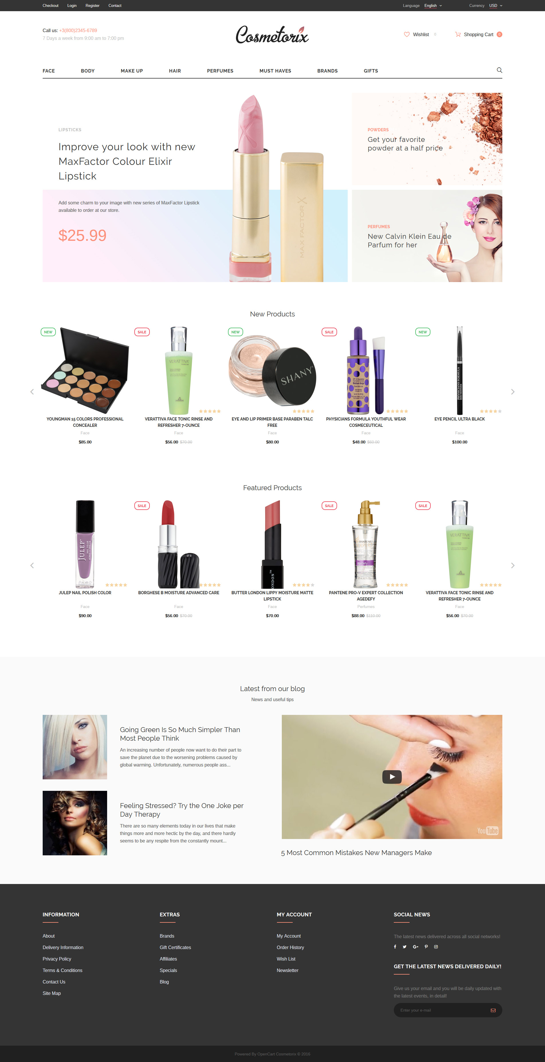 Cosmetorix OpenCart Template