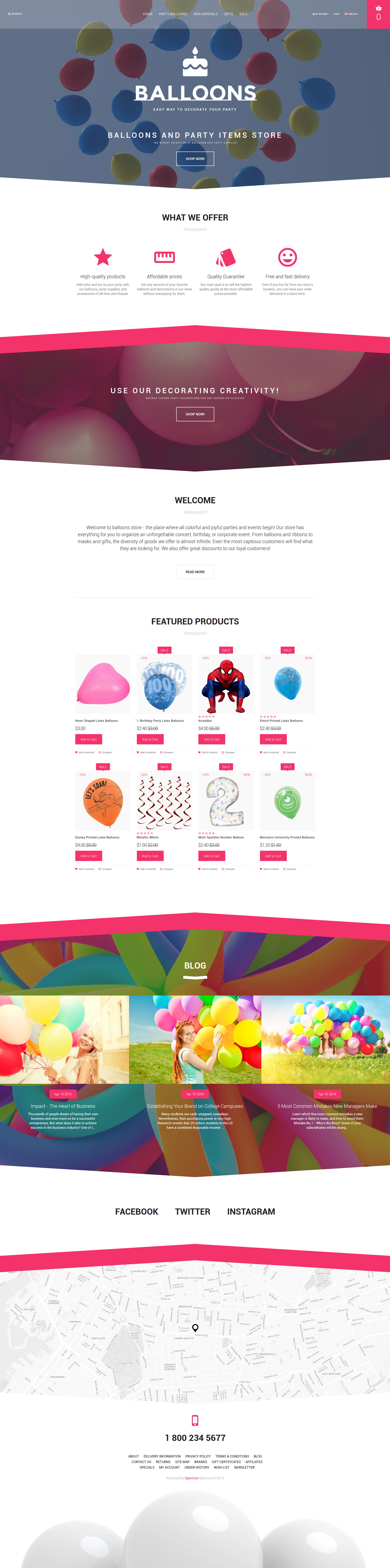 Balloons OpenCart Template