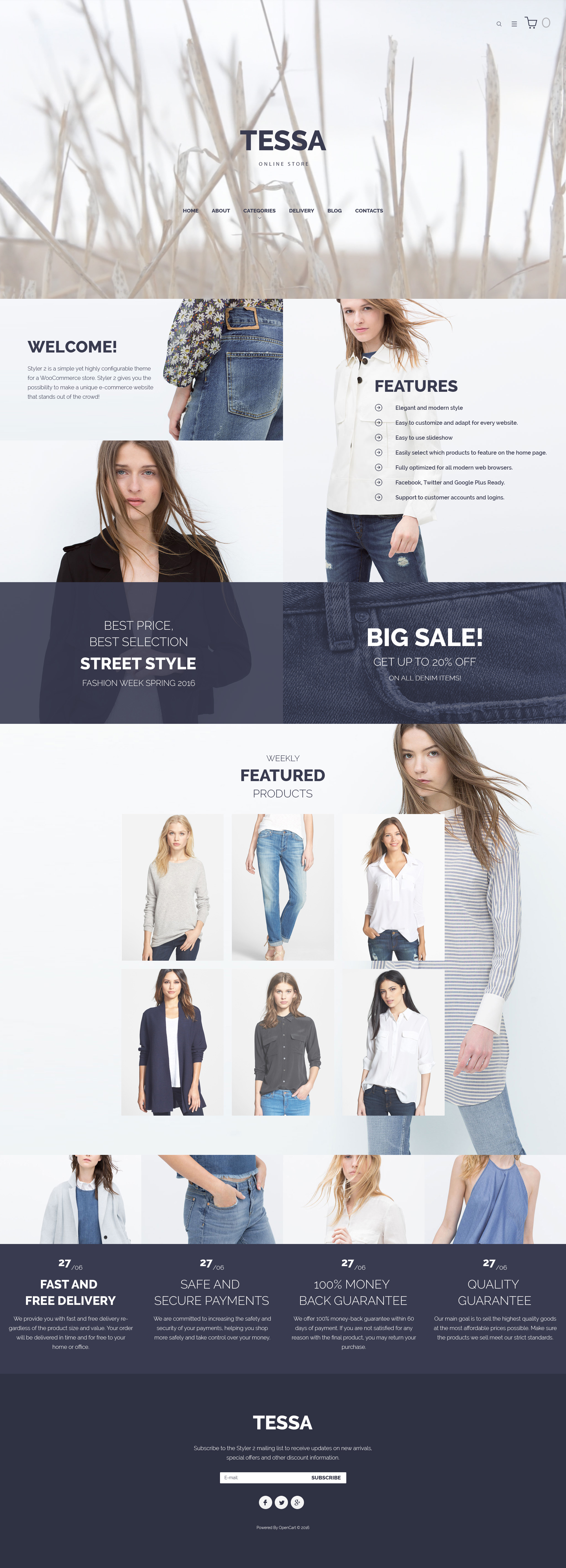 Tessa – Fashion & Clothing Store OpenCart Template