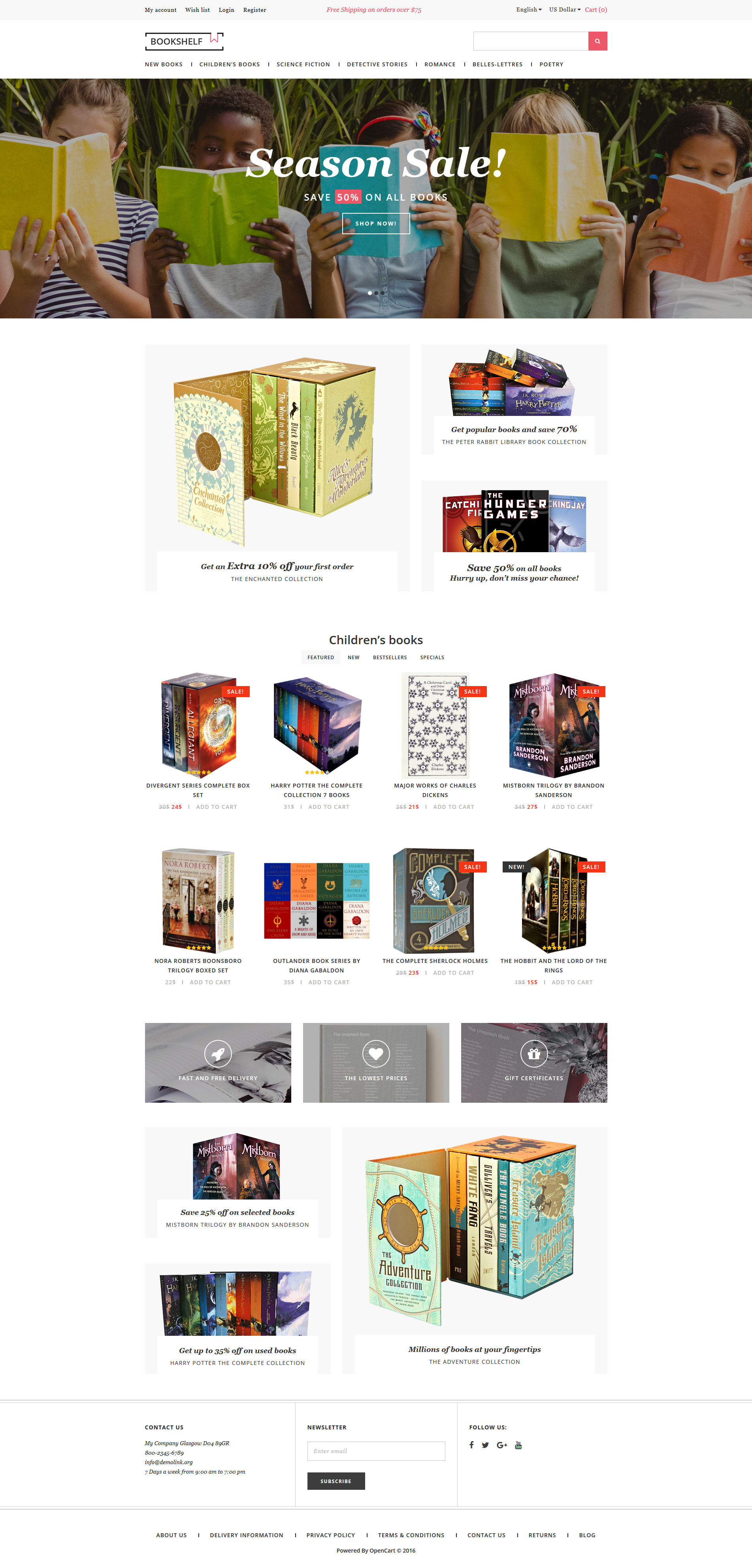 Book Store Template Responsive OpenCart Template