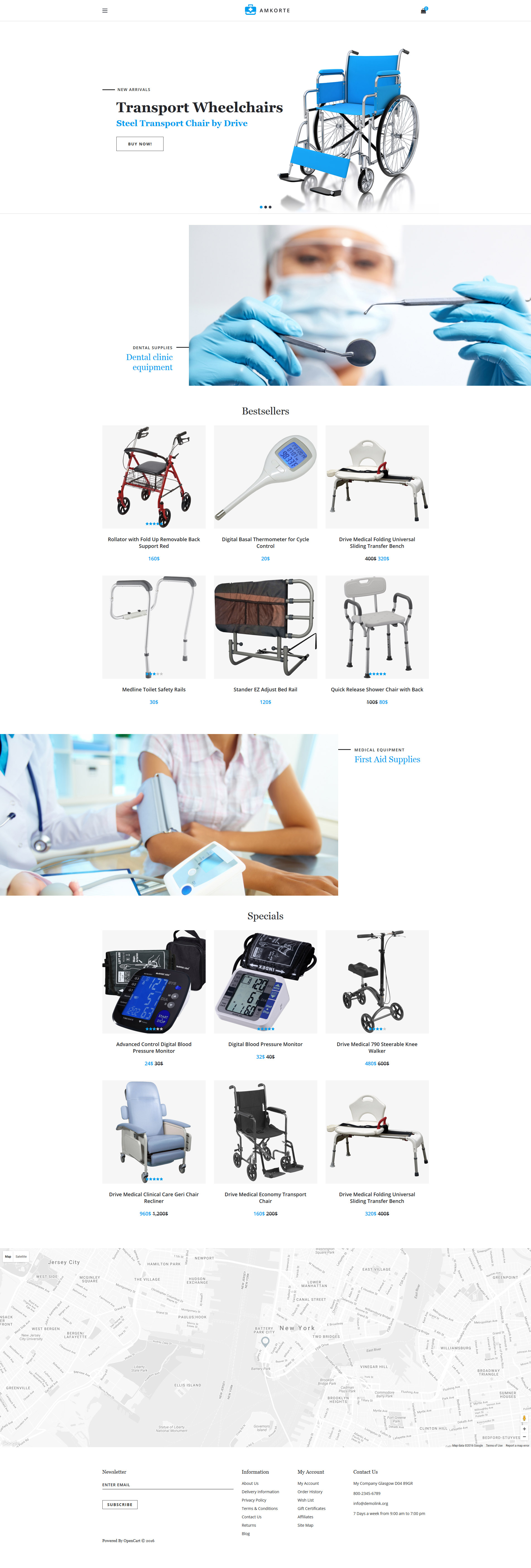 Amkorte – Medical Equipment Store OpenCart Template