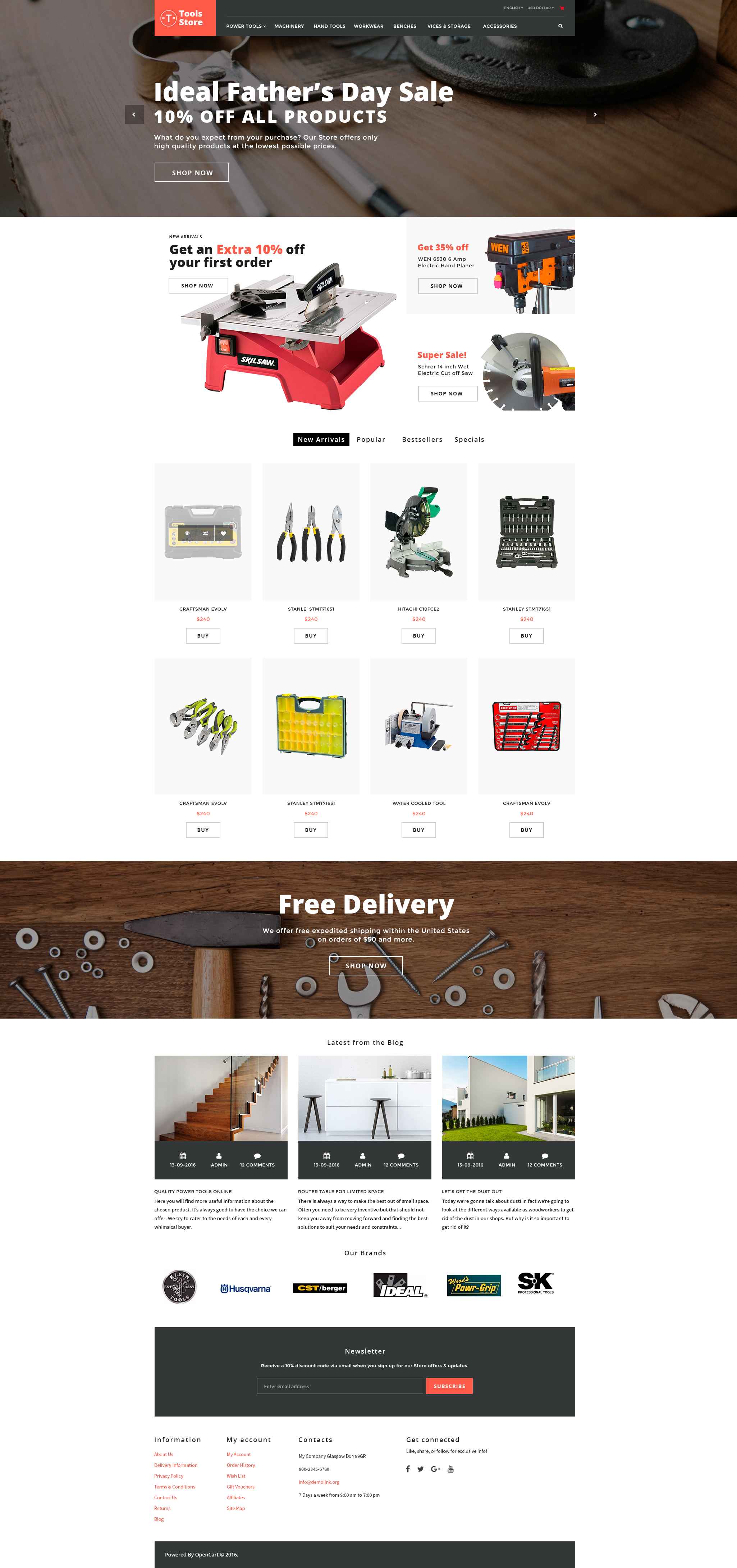 Tools Store – Building Tools & Handyman Supplies OpenCart Template