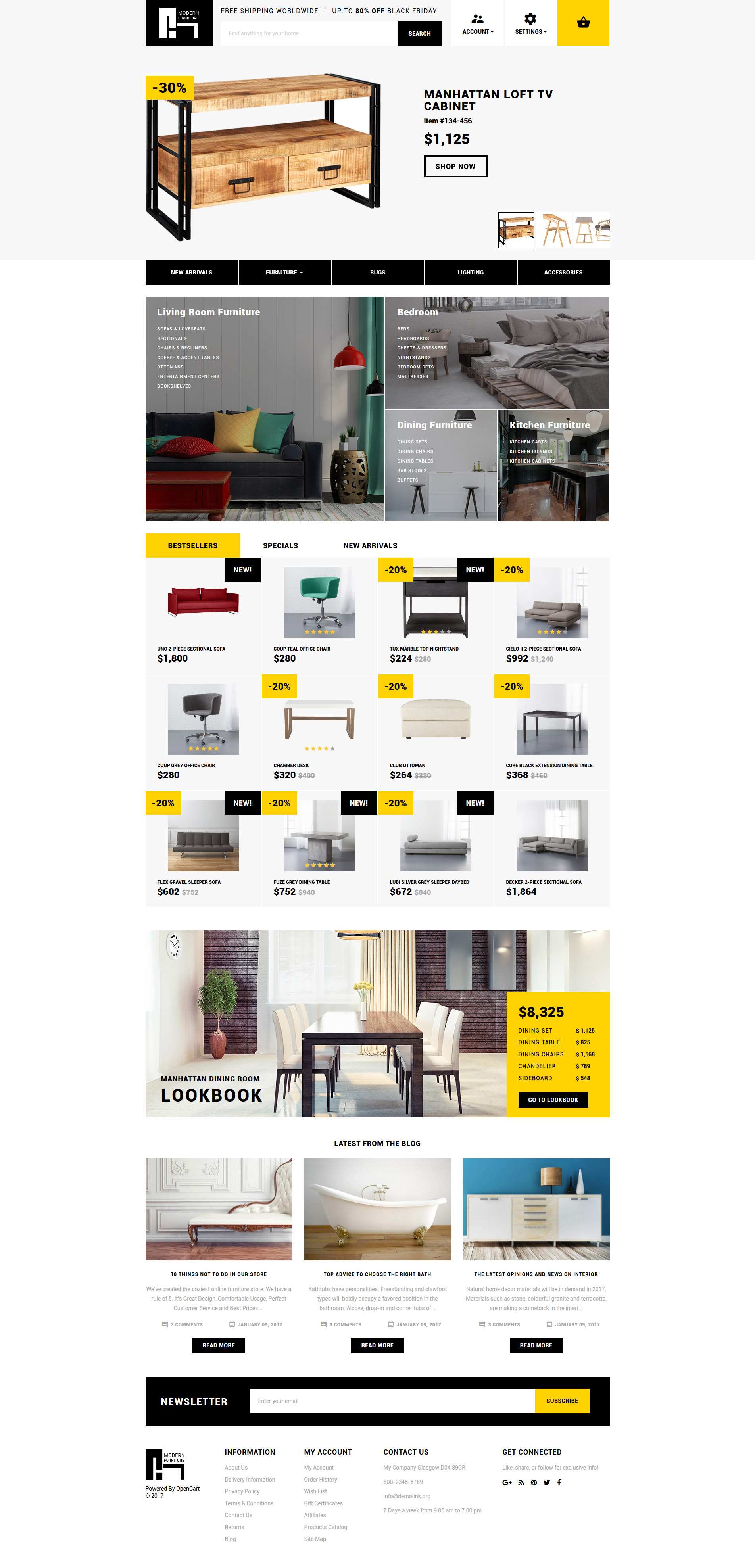 Modern Furniture – Interior & Home Decor Responsive OpenCart Template