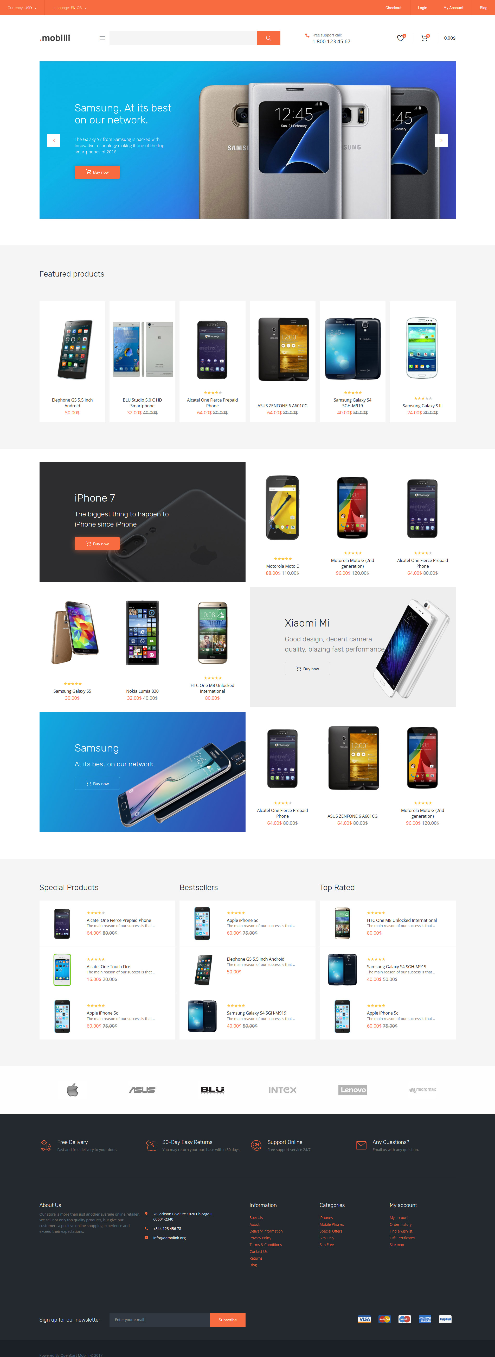 Mobile Store Template Responsive OpenCart Template