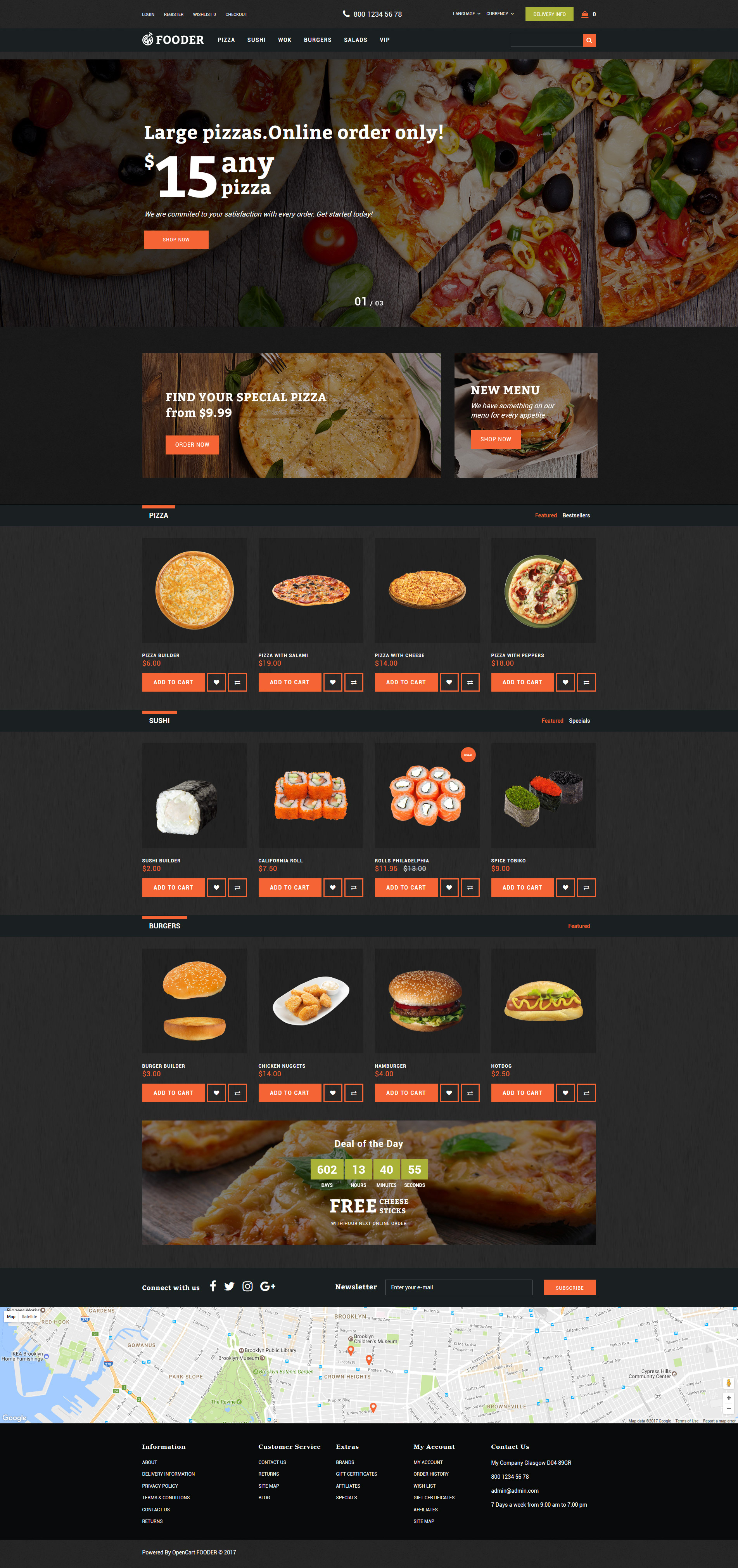 Fooder – Pizza Restaurant With Online Ordering System OpenCart Template