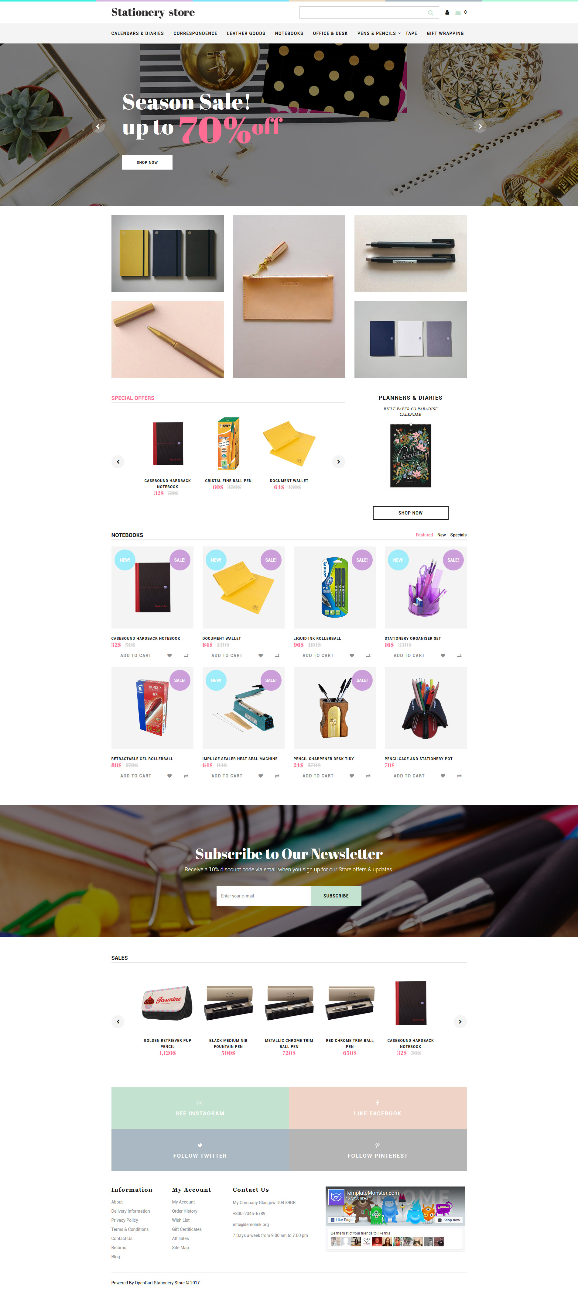 Stationery Store – Stationery Responsive OpenCart Template