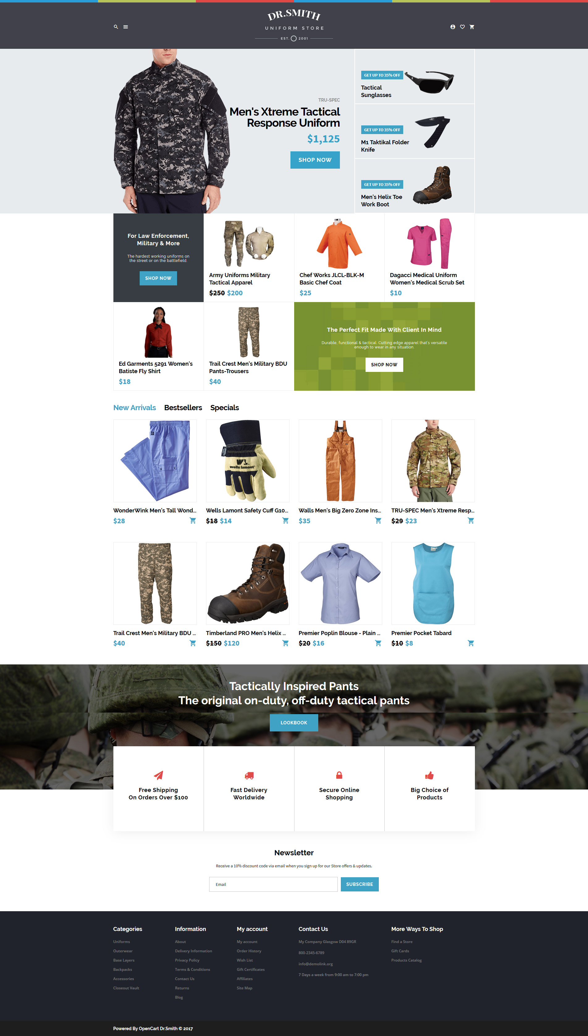 Dr. Smith – Uniform Store OpenCart Template