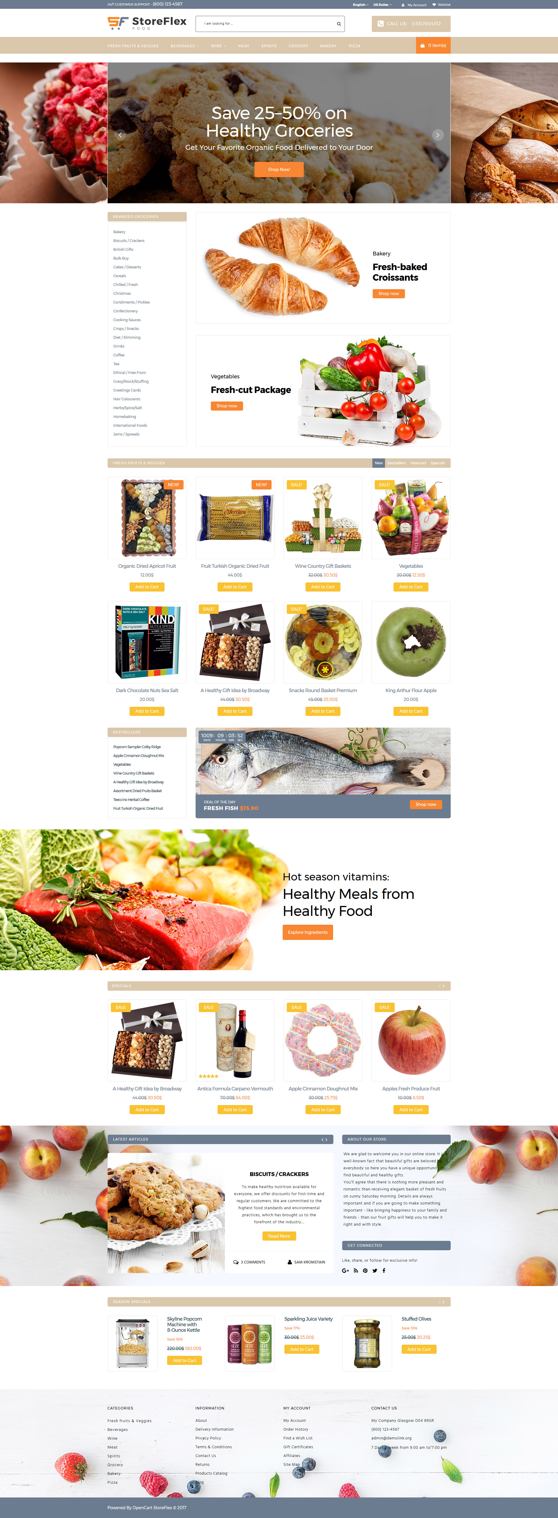 StoreFlex – Food Responsive OpenCart Template