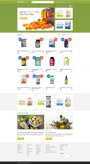 StrongHealth - Drugstore OpenCart Template