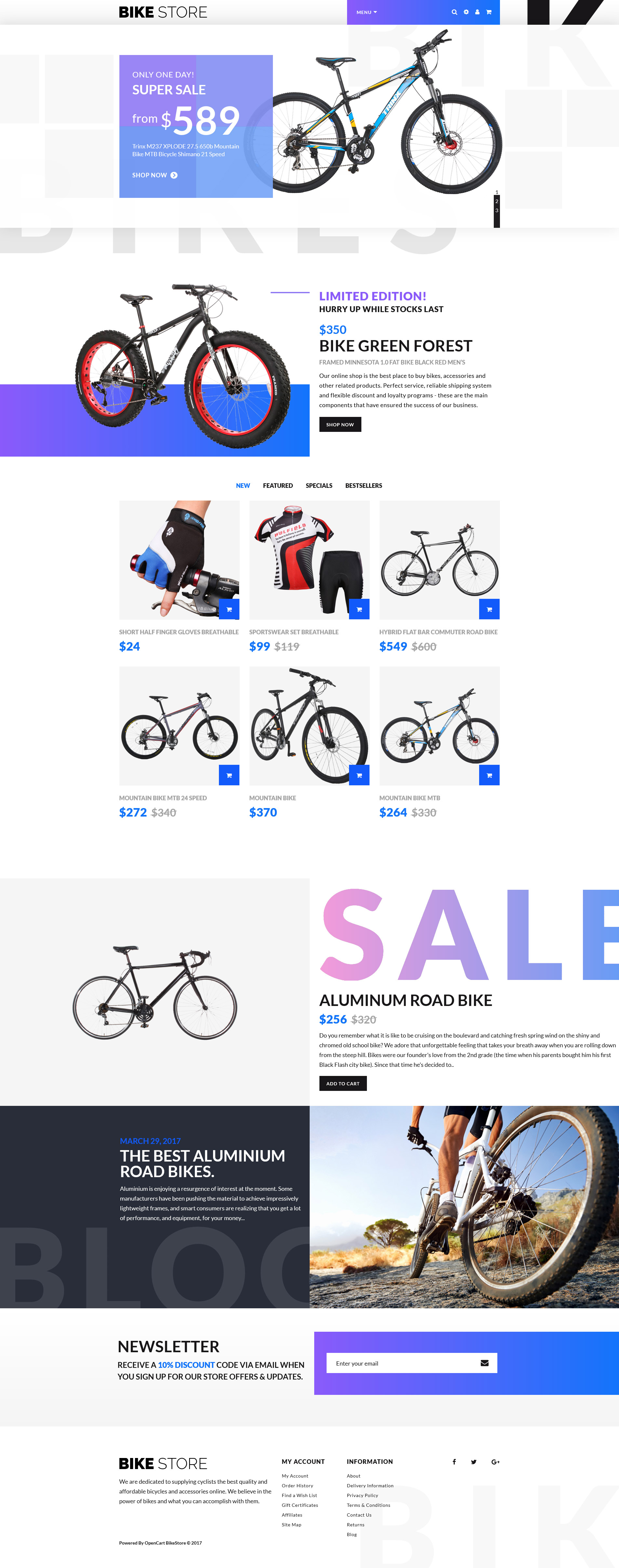 Bike Store – Bike Shop Responsive OpenCart Template