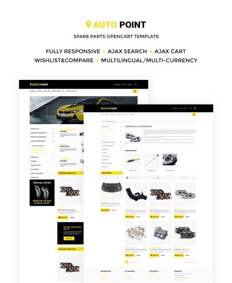 Auto Parts Template Responsive OpenCart Template