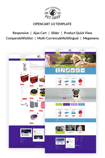 Pet Shop - Responsive OpenCart Template