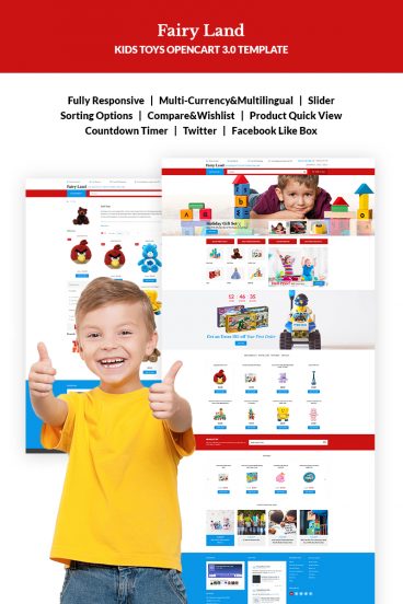 Faury Land - Kids Toys & Clothes OpenCart Template