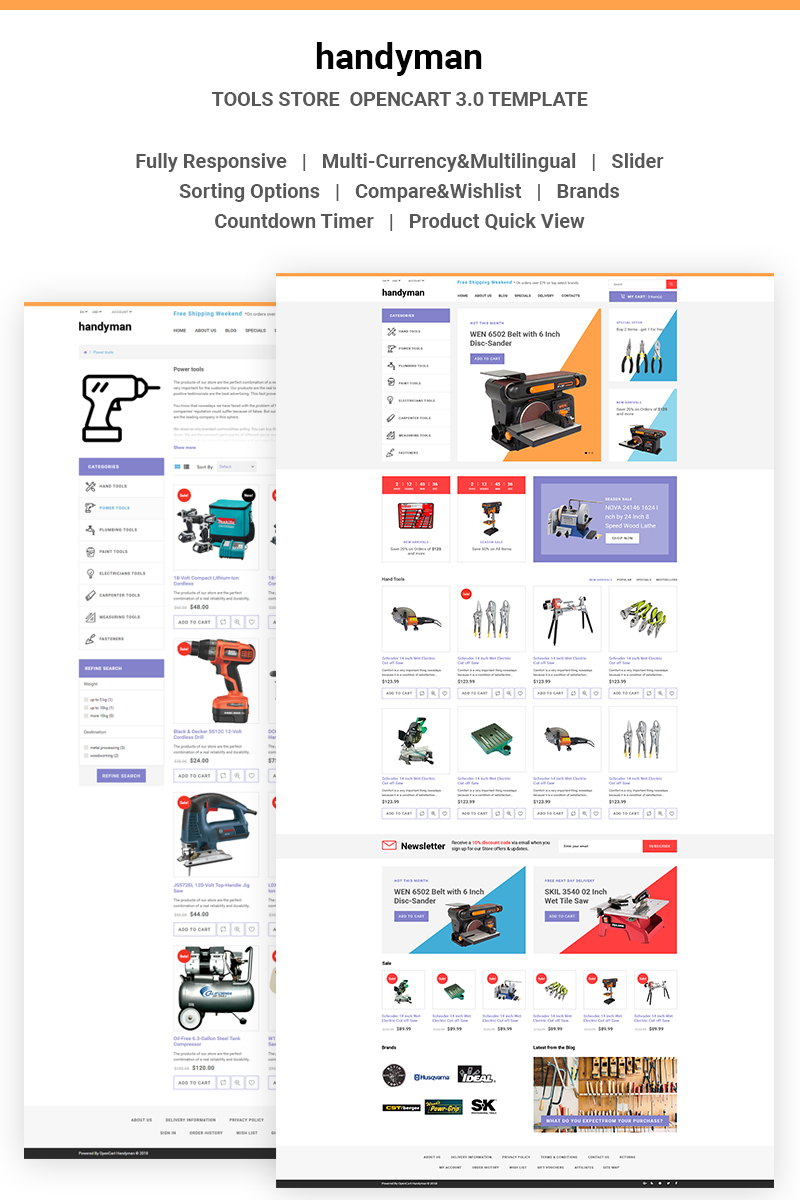 Handyman – Responsive Tools Store OpenCart Template