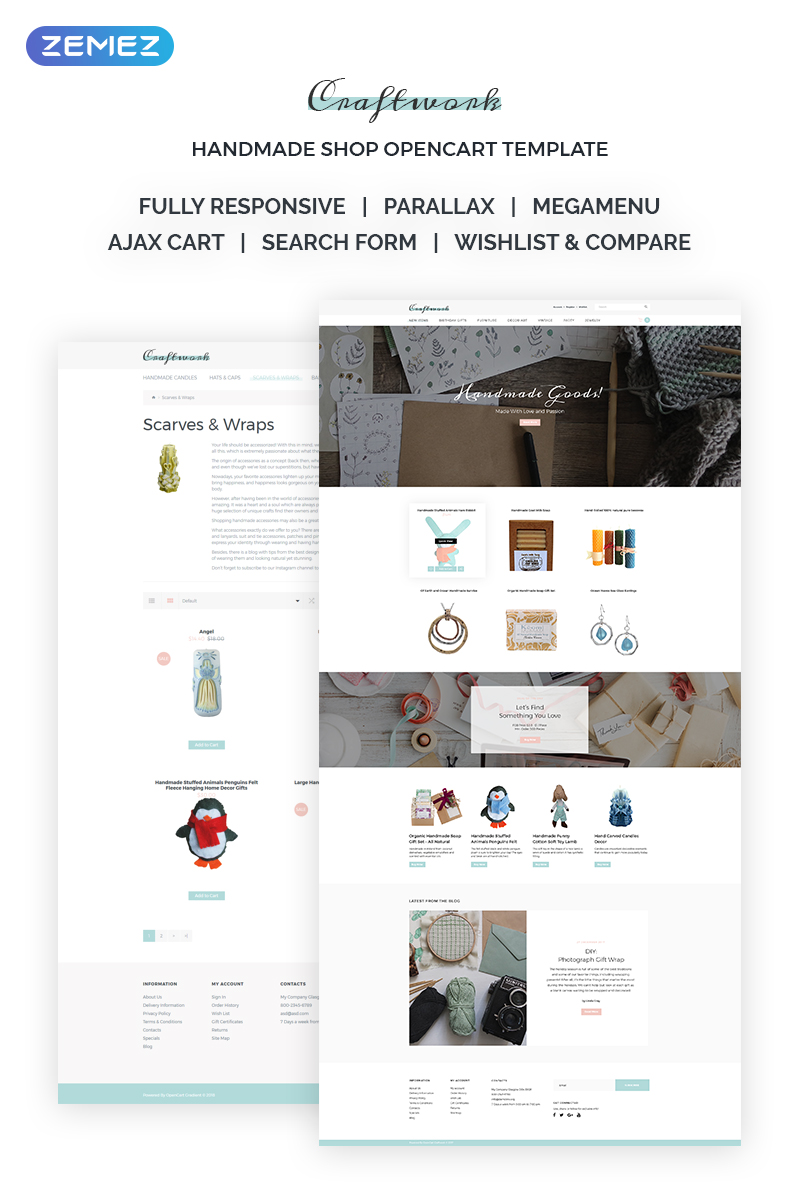 Craftwork – Sophisticated Handmade Jewelry Online Store OpenCart Template