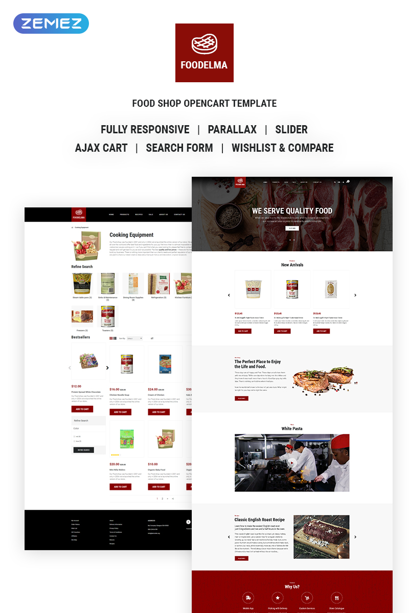 Foodelma – Delicious Food Online Store OpenCart Template