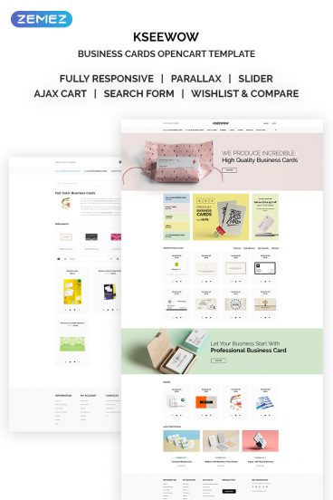 Kseewow - Business Cards OpenCart Template